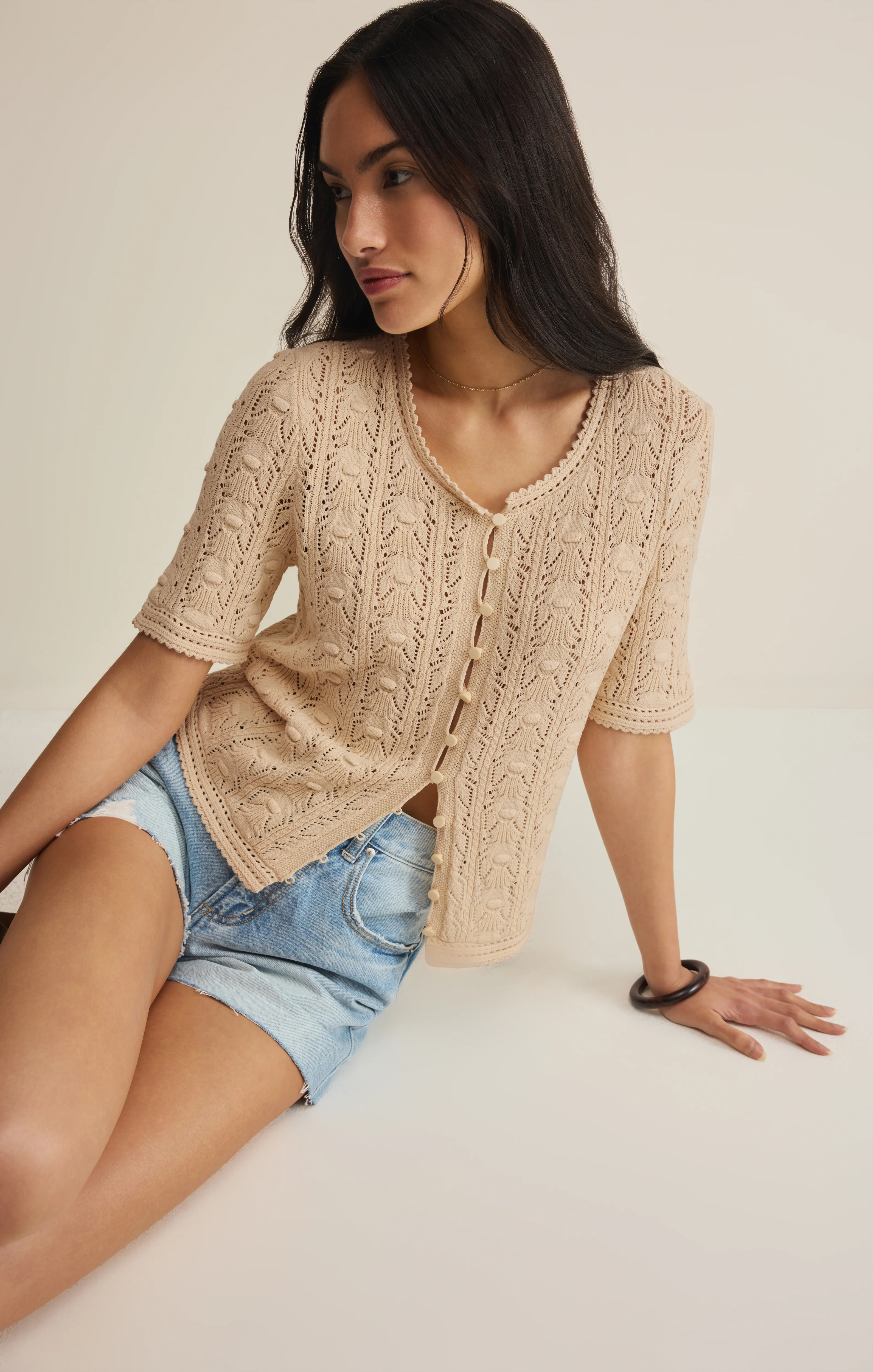 Adria Pointelle Cardigan - Image 9