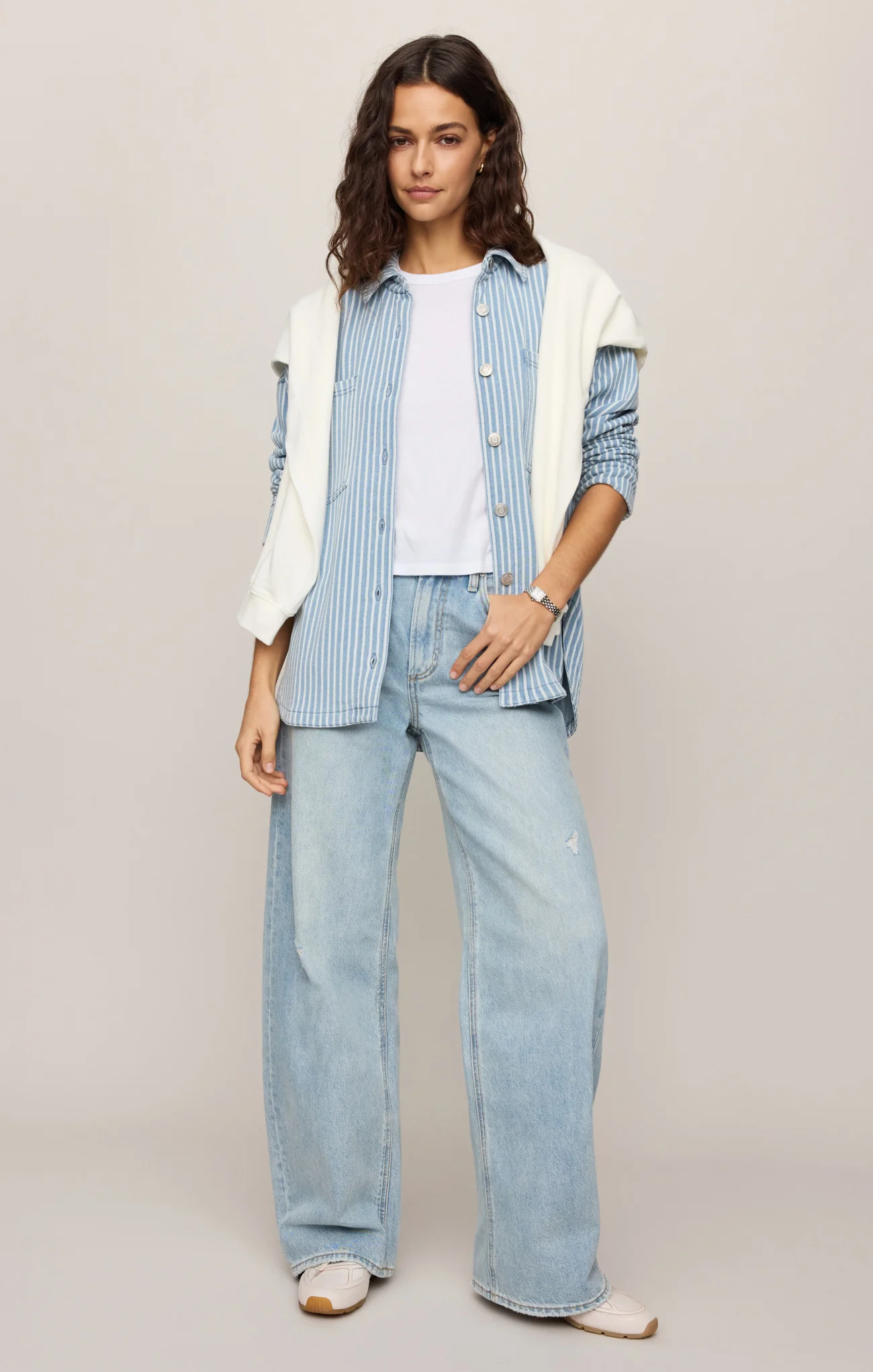 All Day Knit Denim Stripe Jacket - Image 4