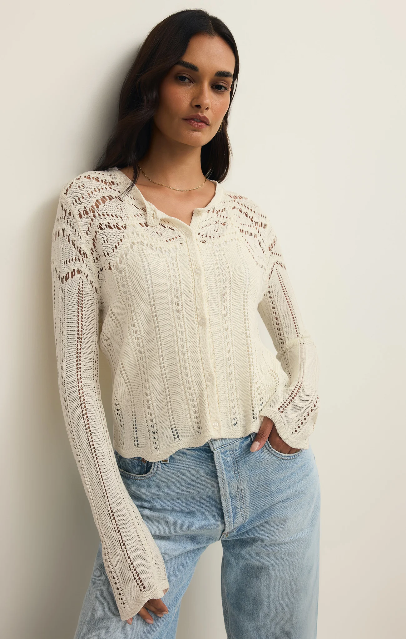 Alycia Crochet Sweater Top - Image 5