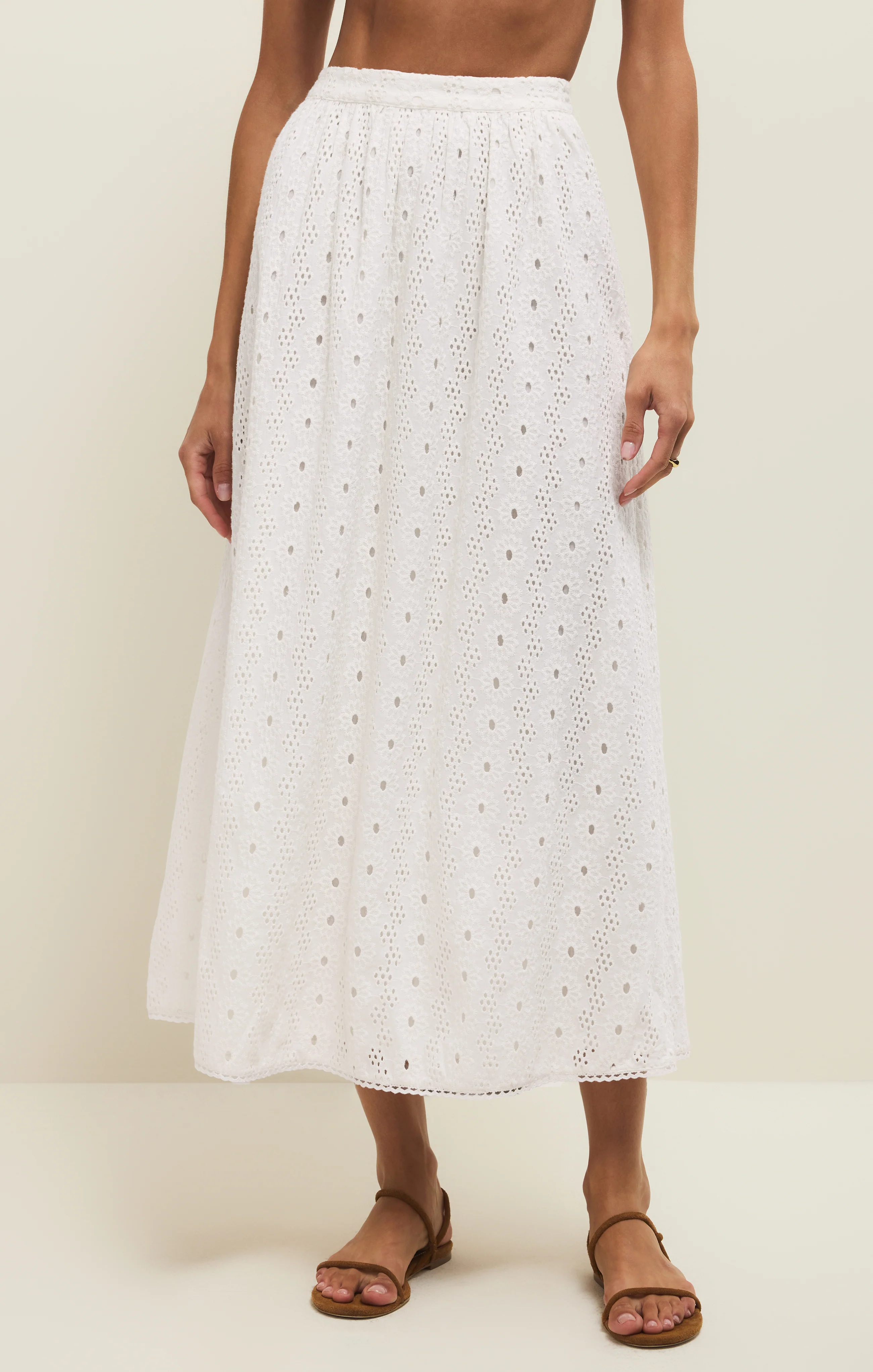 Bria Eyelet Midi Skirt
