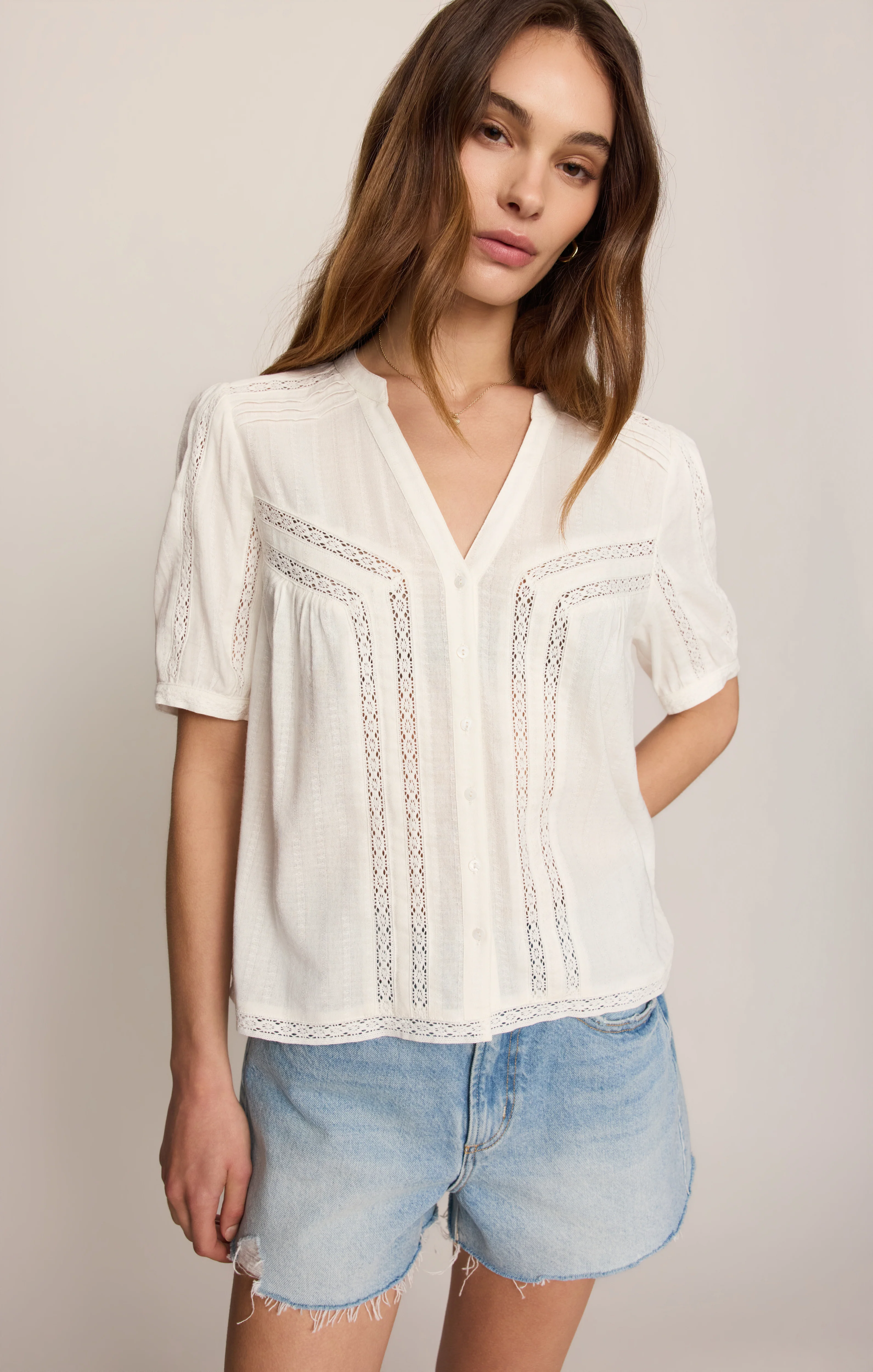 Camille Lace Inset Top - Image 6