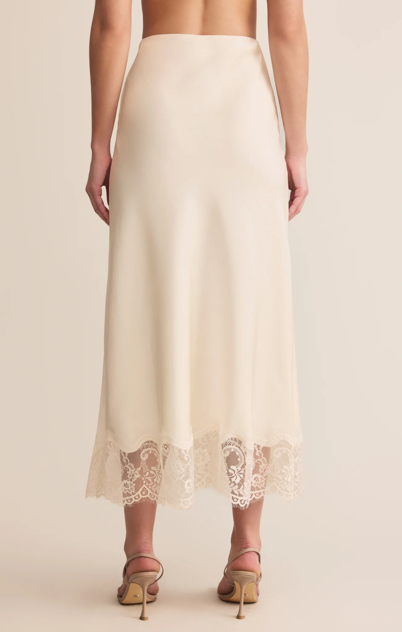 Cinder Lace Satin Midi Skirt - Image 10