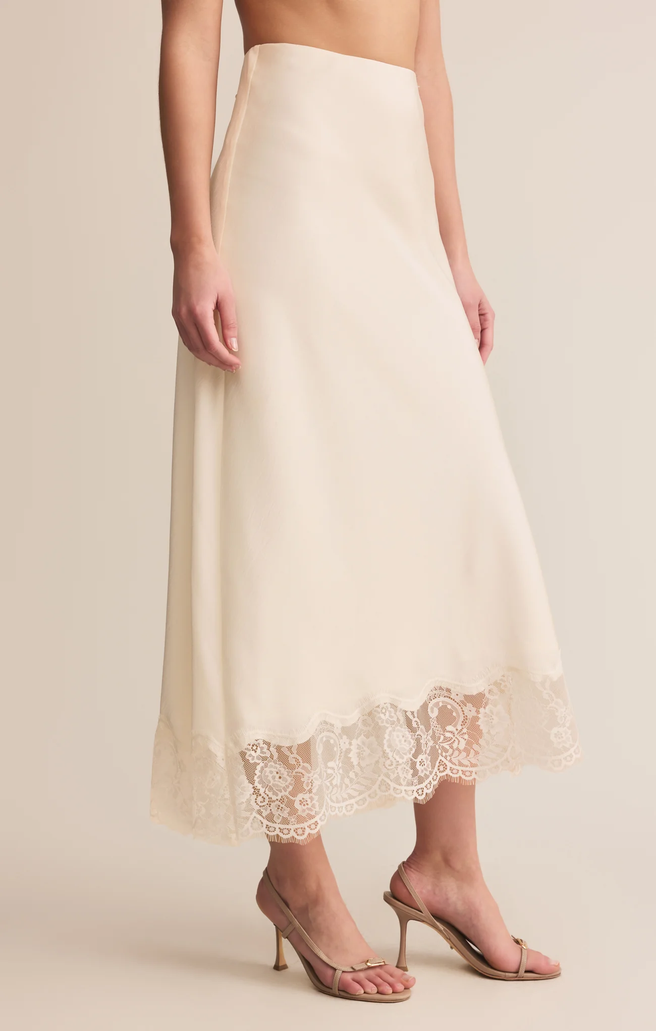 Cinder Lace Satin Midi Skirt - Image 11