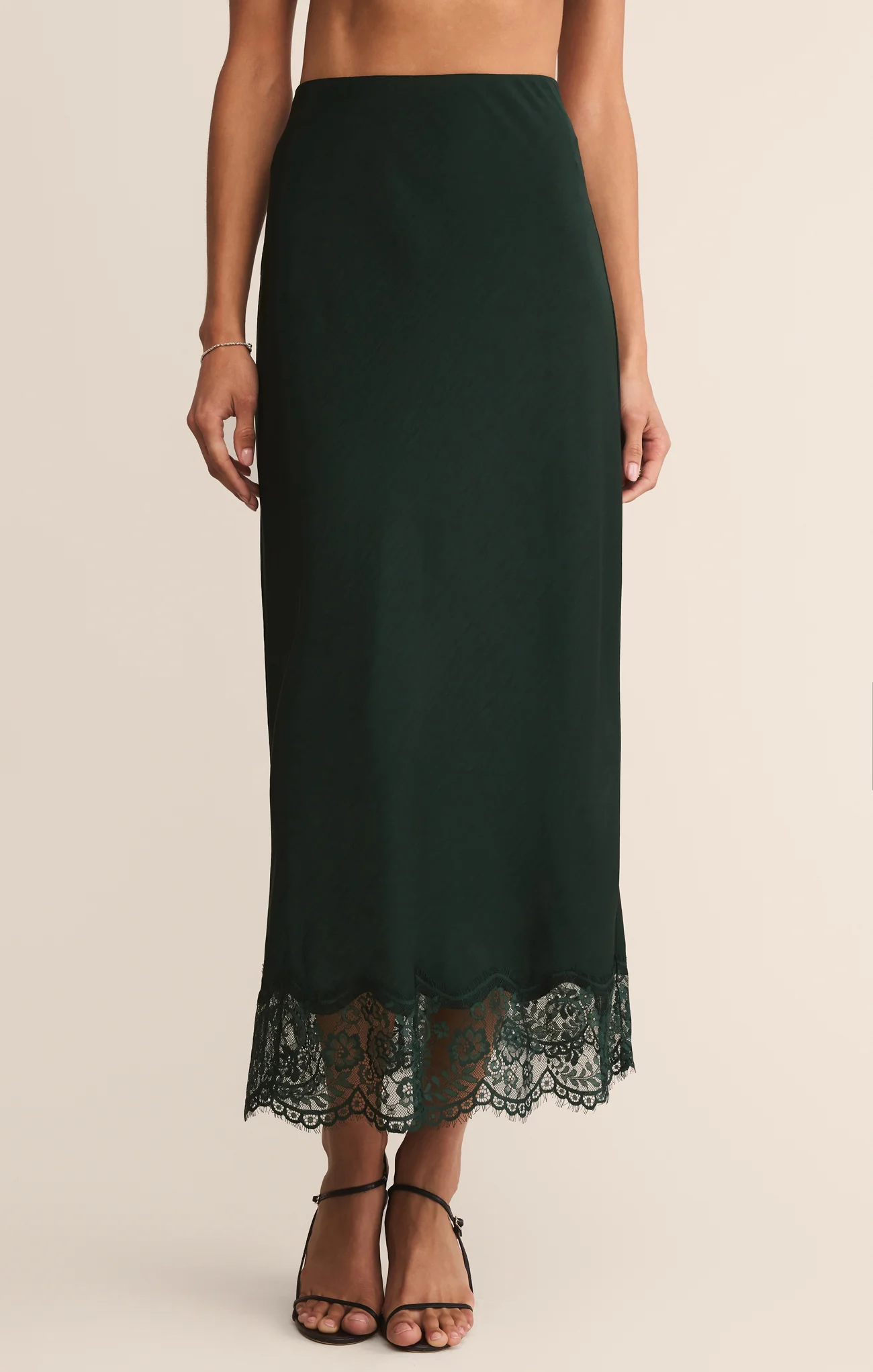 Cinder Lace Satin Midi Skirt - Image 17
