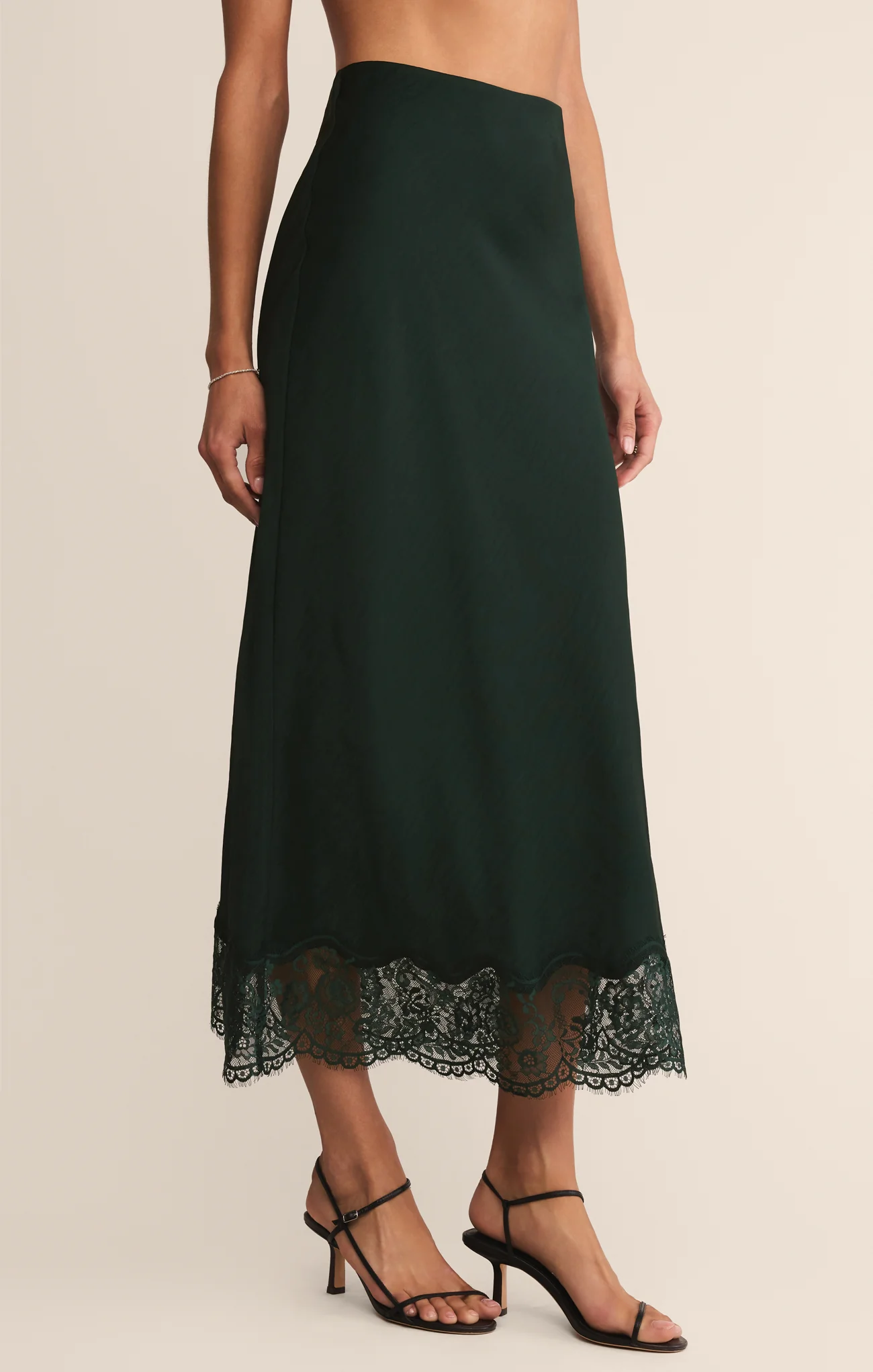 Cinder Lace Satin Midi Skirt - Image 19