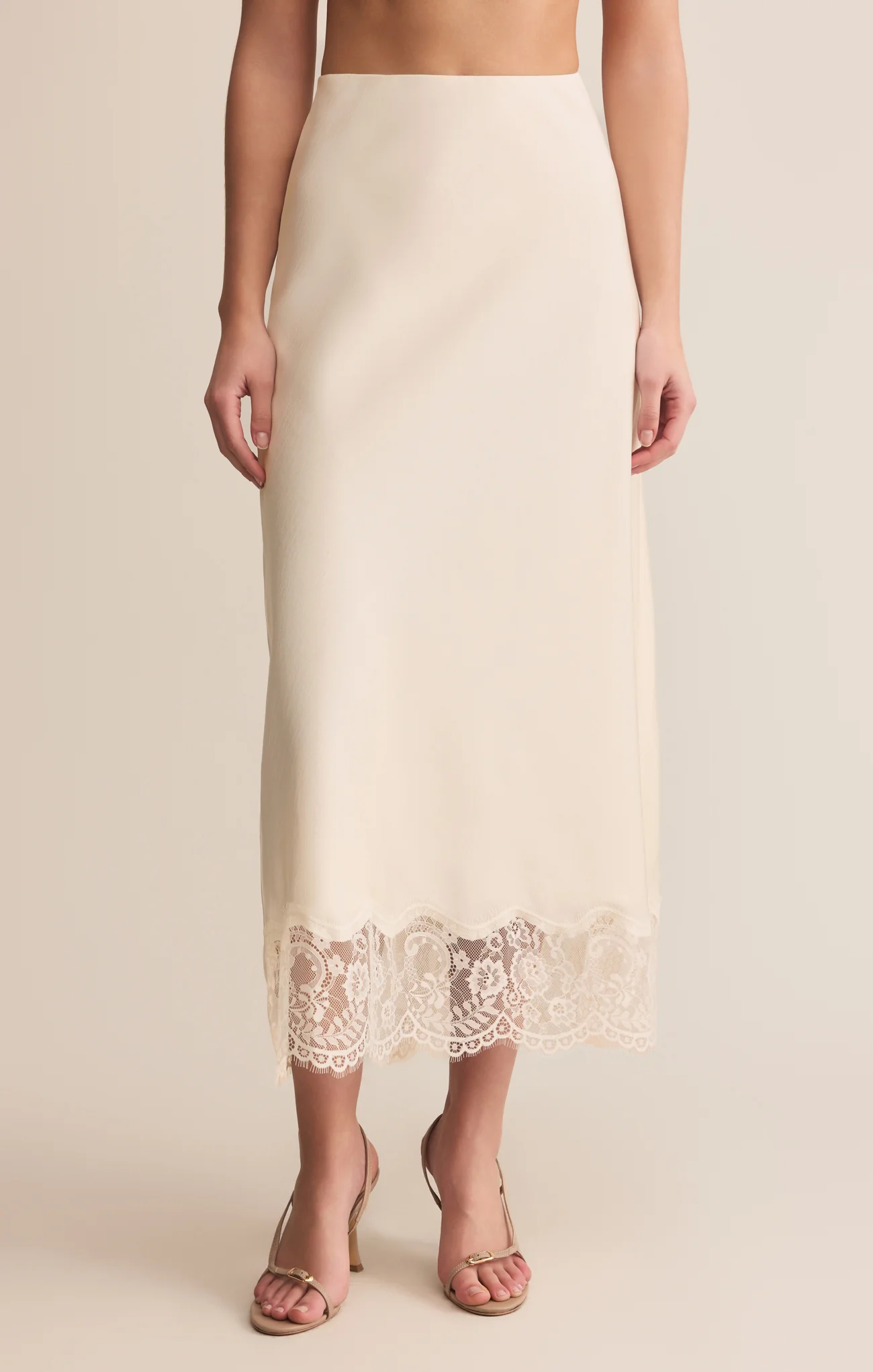 Cinder Lace Satin Midi Skirt - Image 9