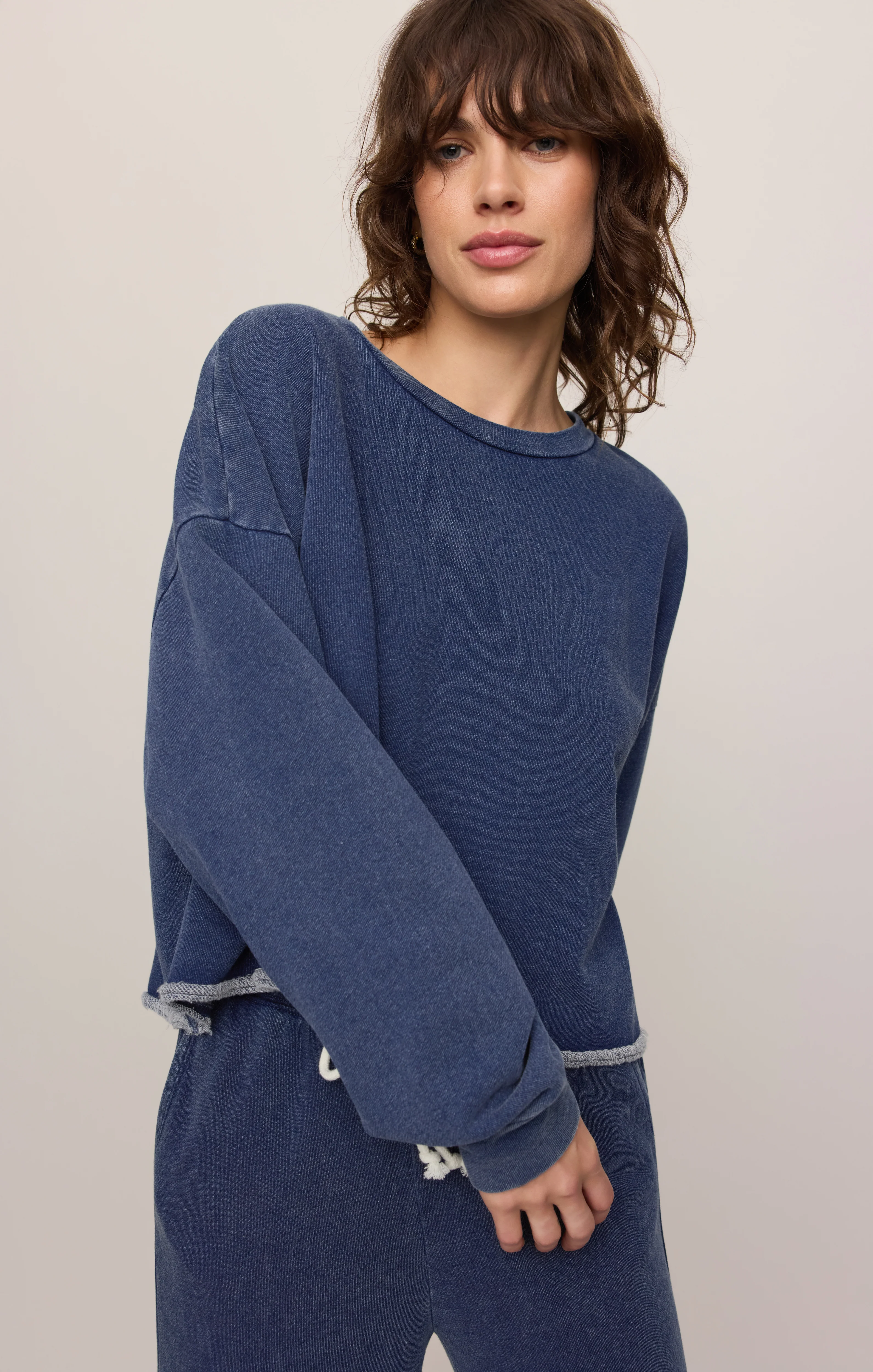 Circuit Knit Denim Sweatshirt - Image 3