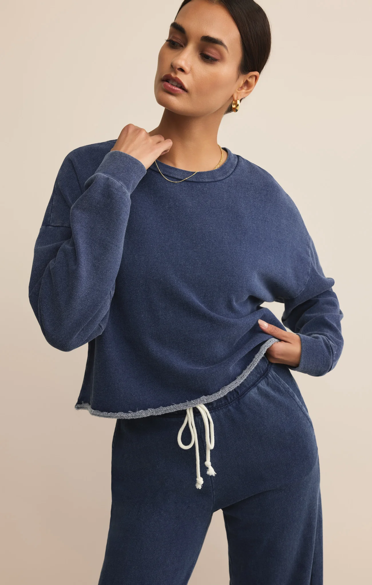 Circuit Knit Denim Sweatshirt - Image 9