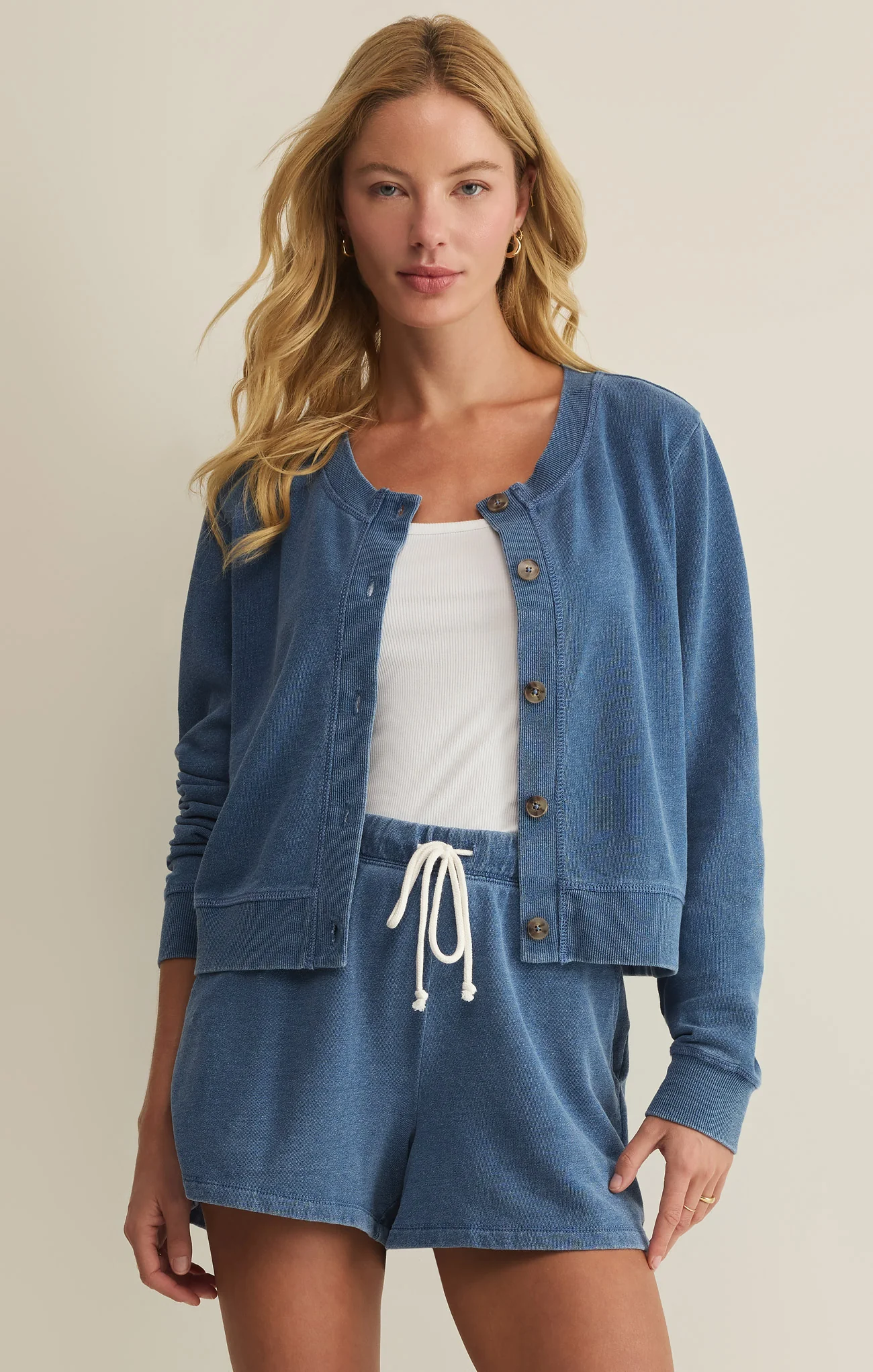 Daily Knit Denim Cardigan - Image 11