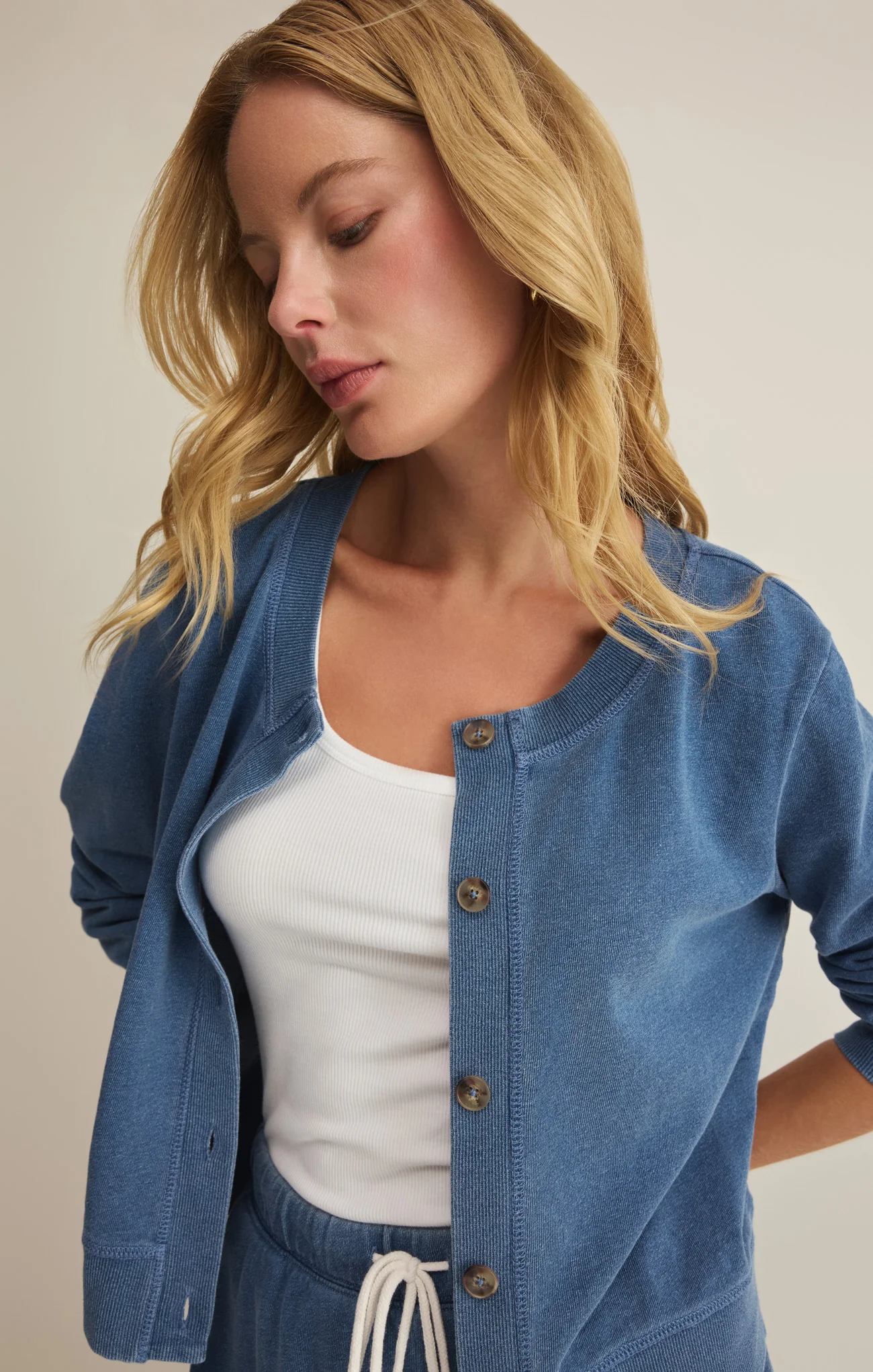Daily Knit Denim Cardigan - Image 17
