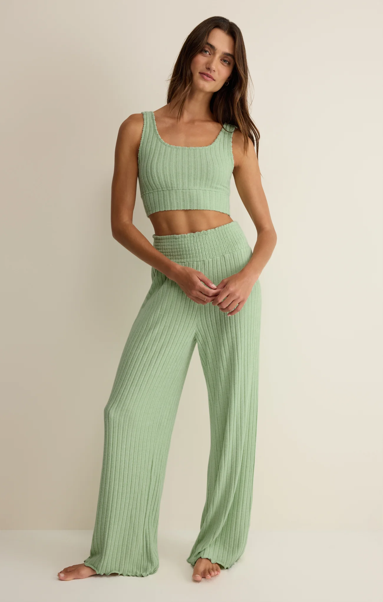 Dawn Smocked Silky Rib Pant - Image 10