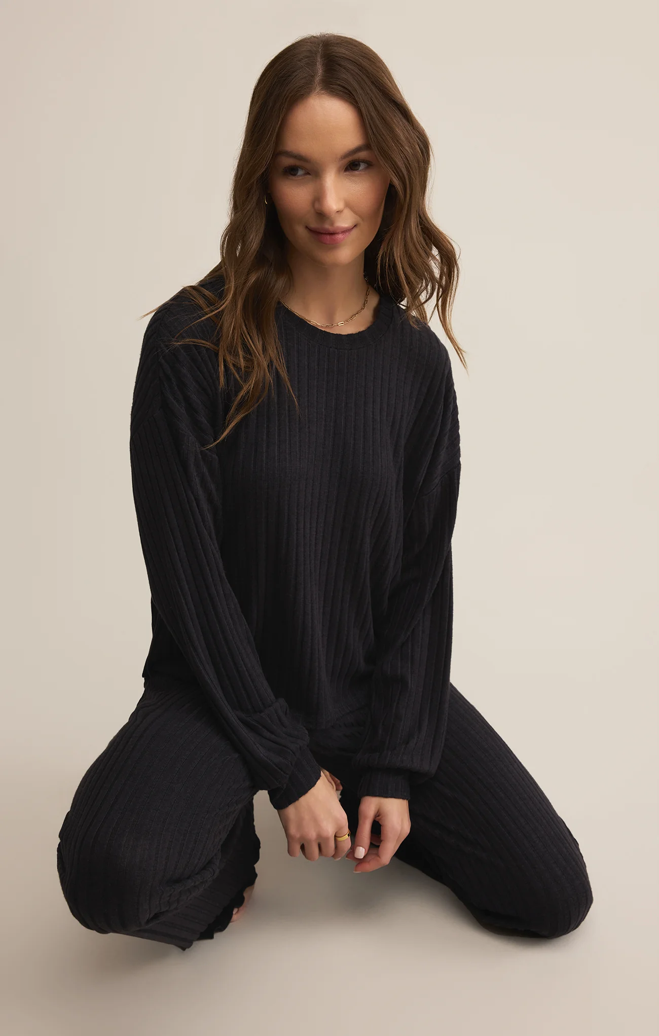 Dawn Smocked Silky Rib Pant - Image 182