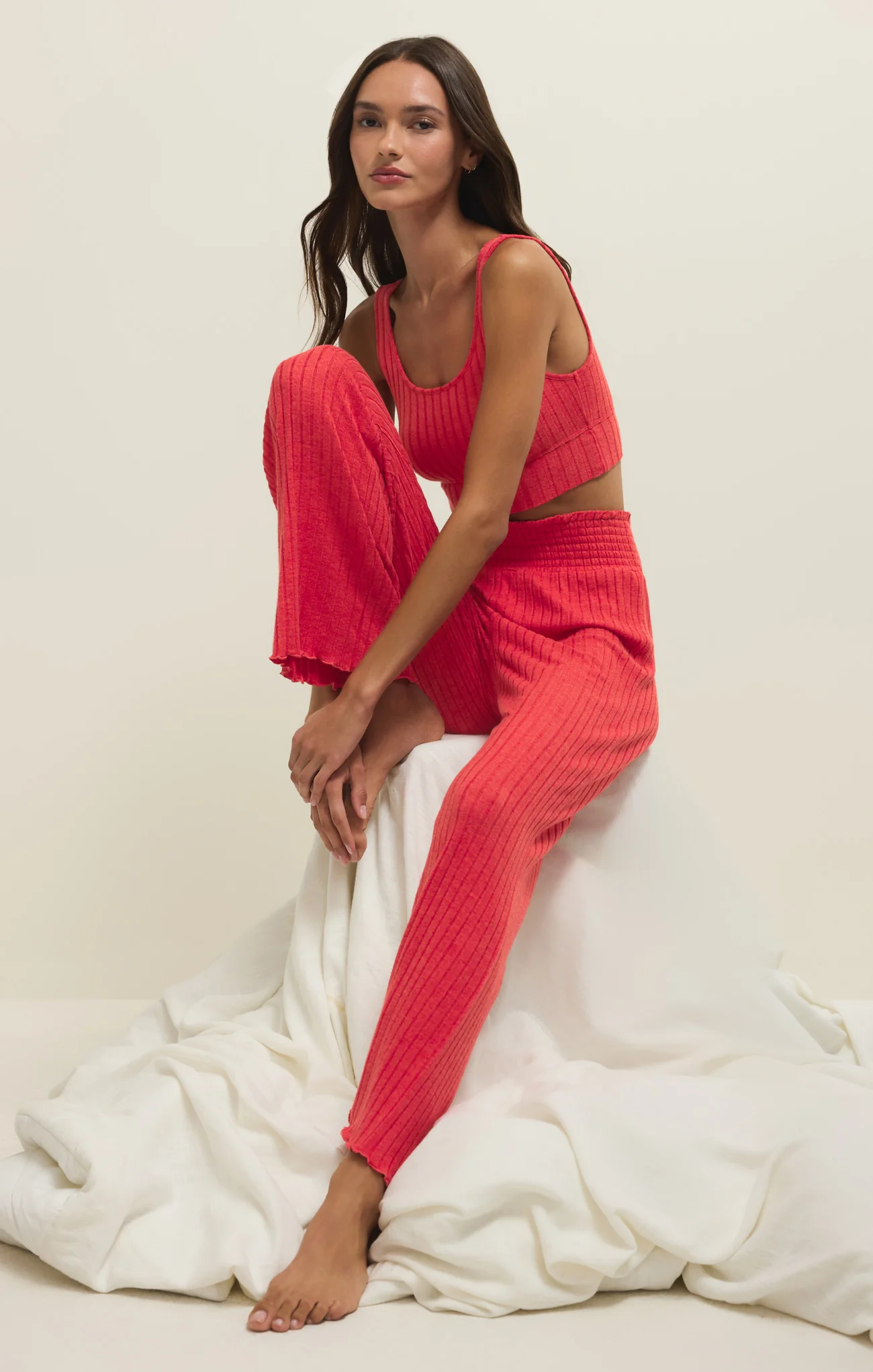 Dawn Smocked Silky Rib Pant - Image 35