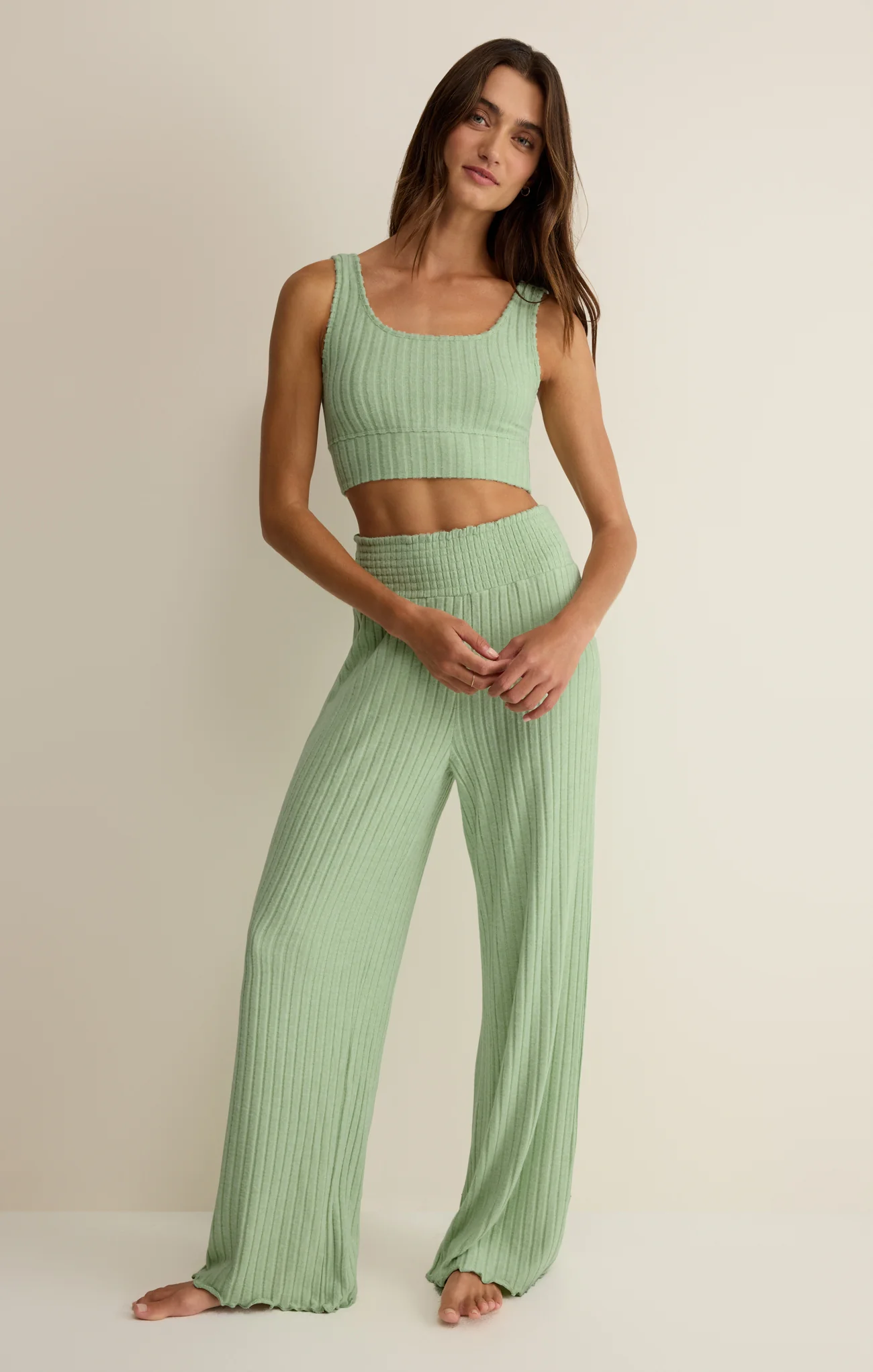 Dawn Smocked Silky Rib Pant - Image 4