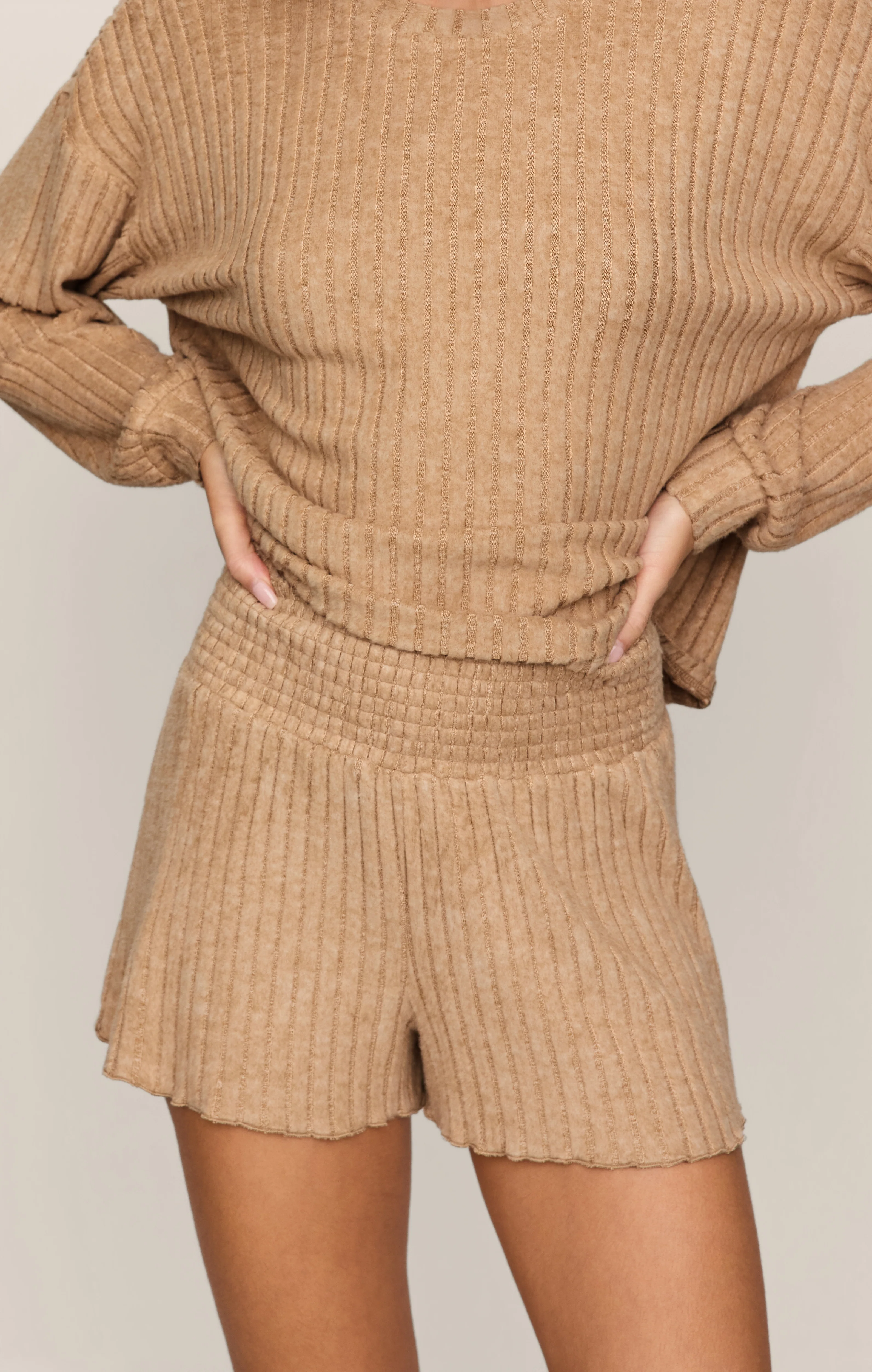 Dawn Smocked Silky Rib Short - Image 159