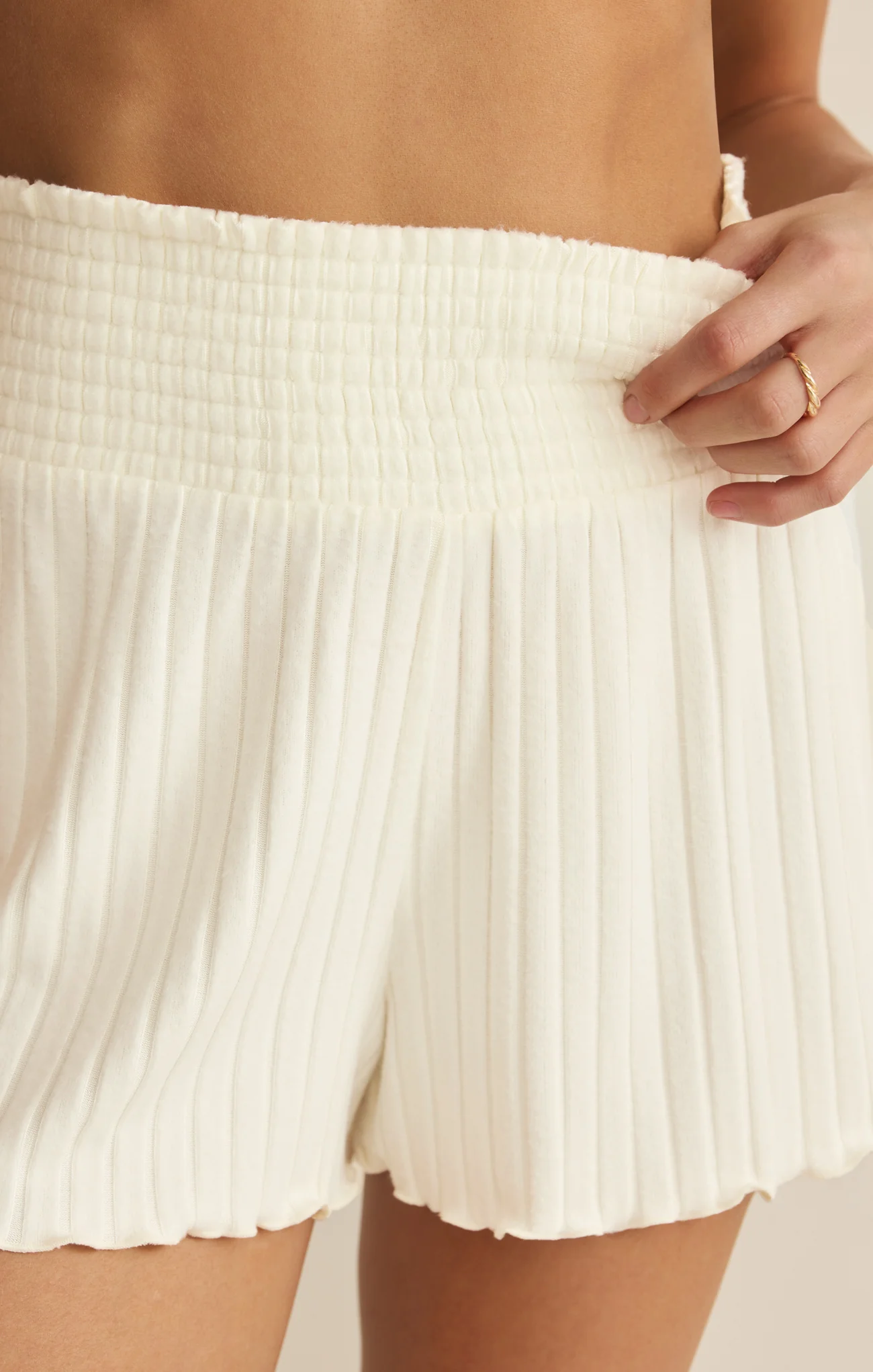Dawn Smocked Silky Rib Short - Image 26