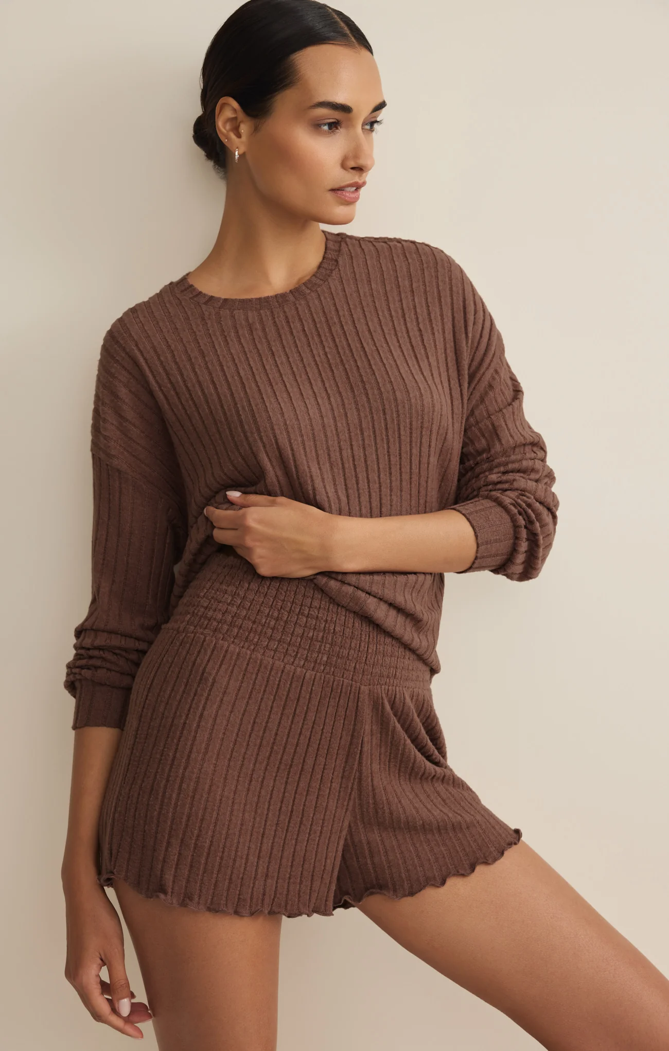 Dawn Smocked Silky Rib Short - Image 60