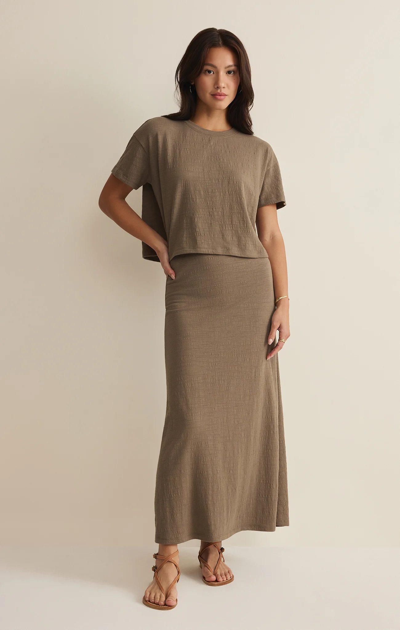 Delavine Textured Midi Skirt - Image 6