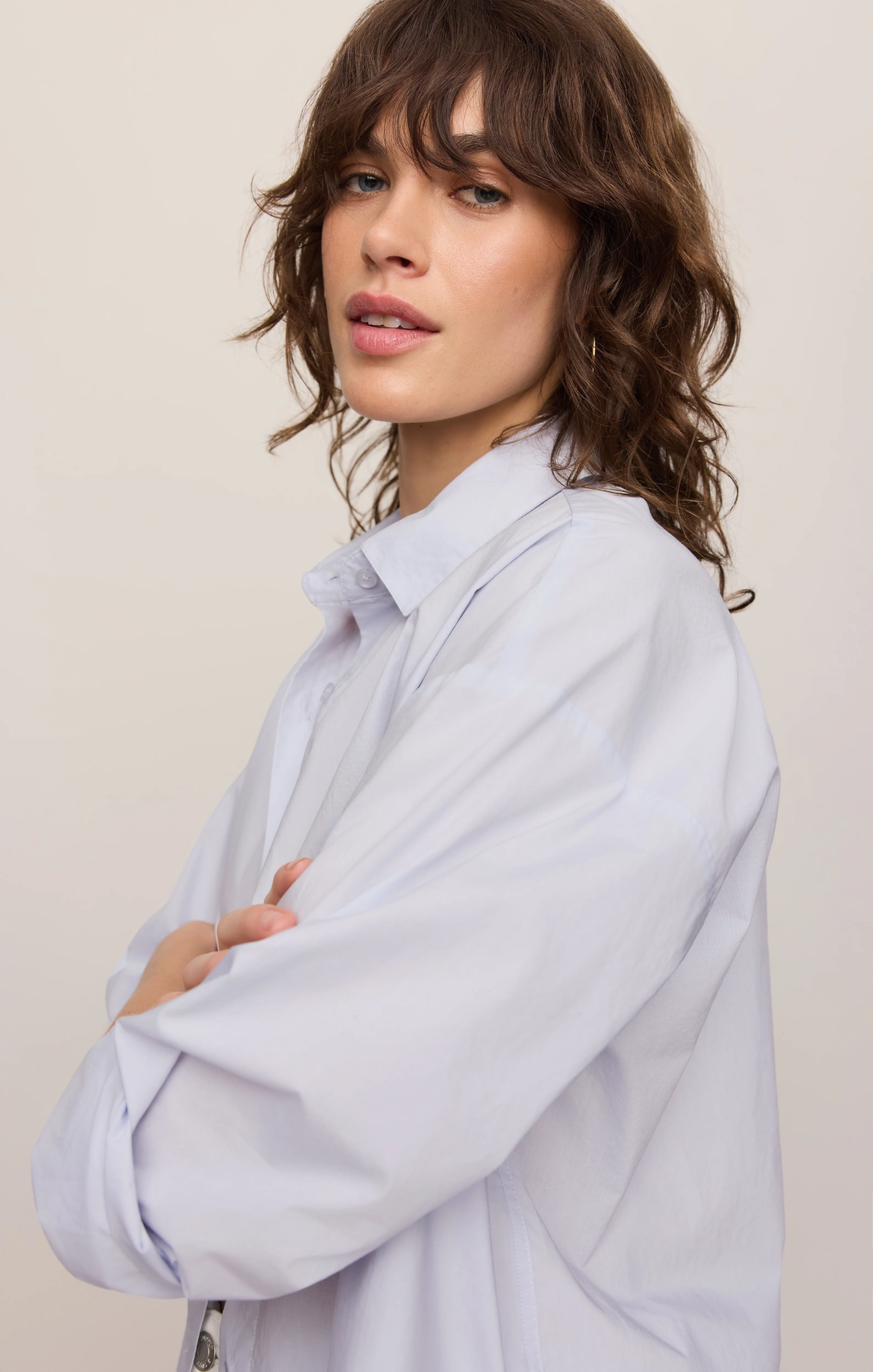 Elevated Poplin Relaxed Button Up Top - Image 11