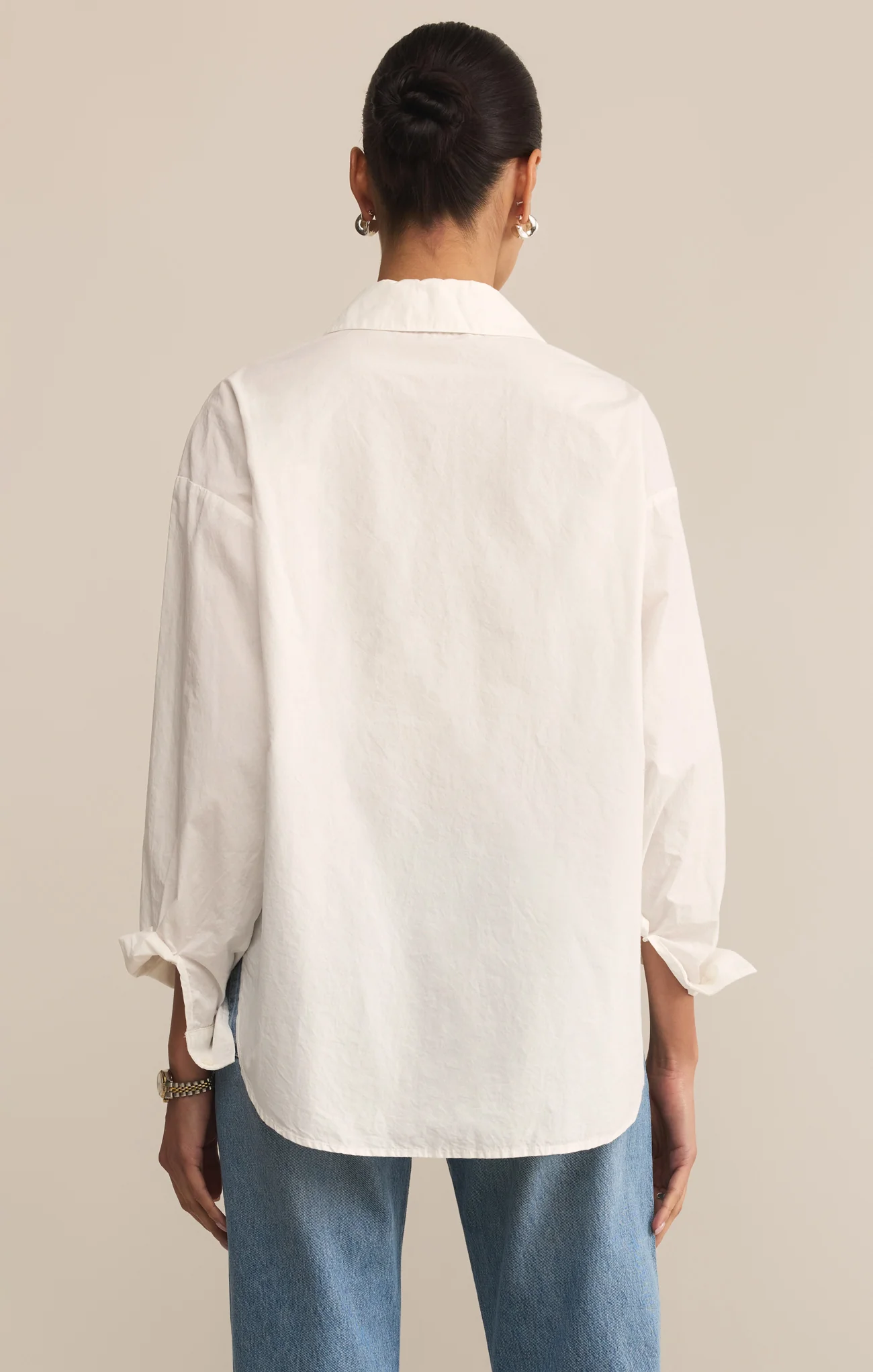 Elevated Poplin Relaxed Button Up Top - Image 15