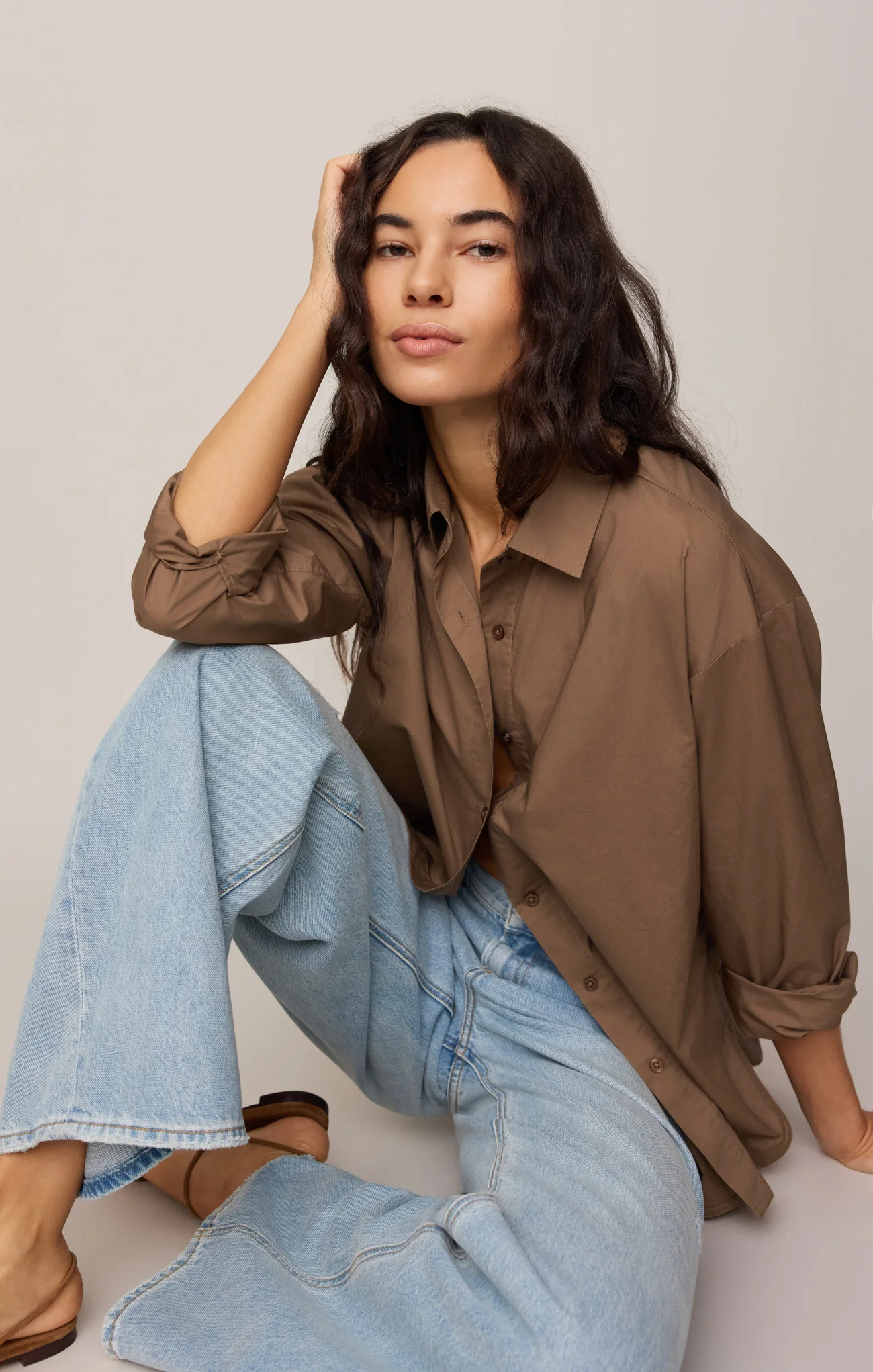 Elevated Poplin Relaxed Button Up Top - Image 6