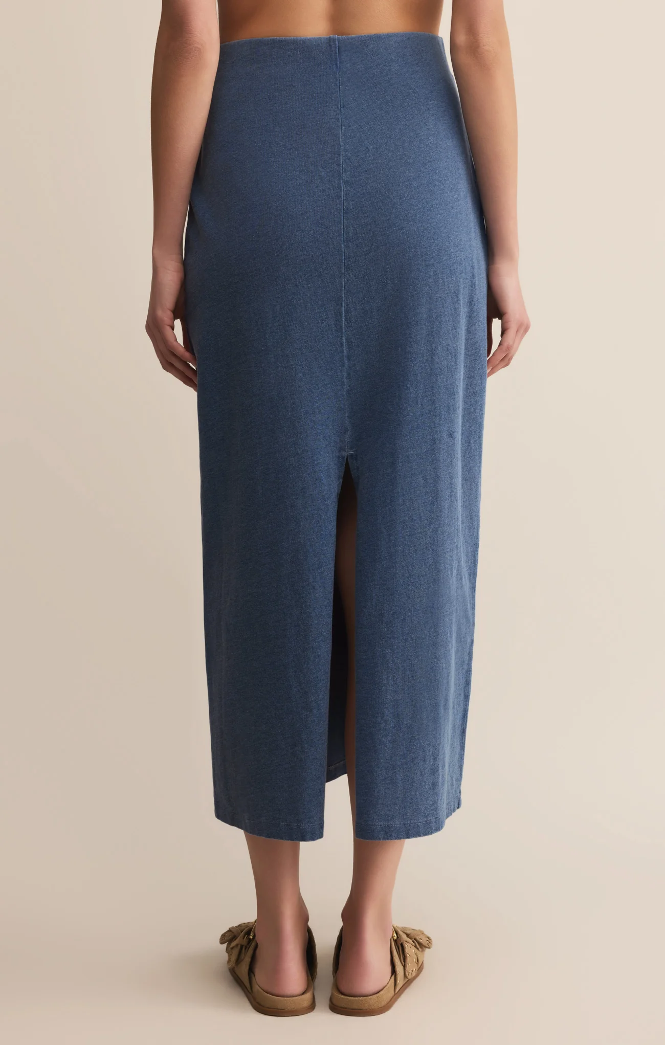 Gail Jersey Denim Midi Skirt - Image 24