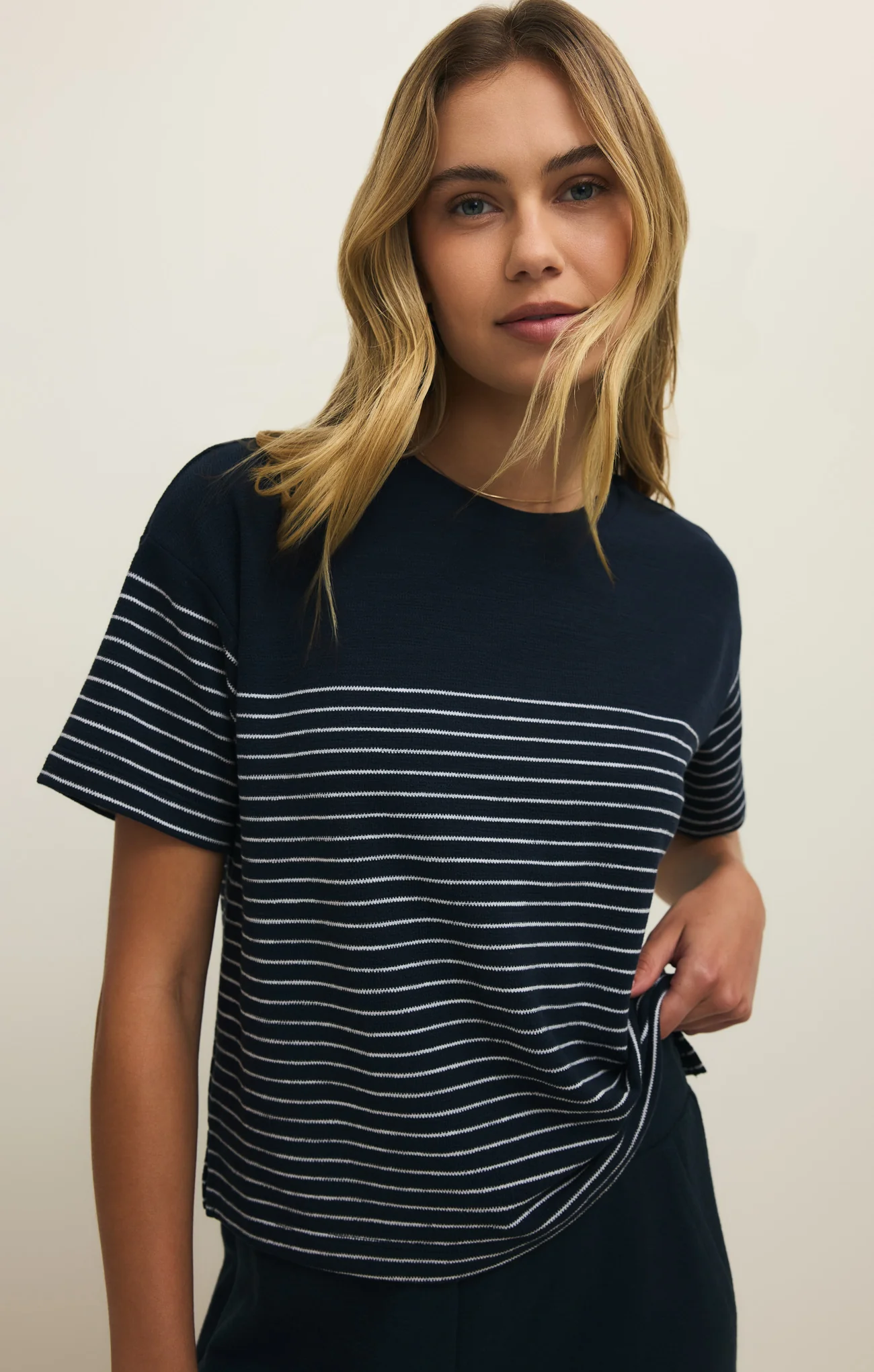 Harbor Textured Knit Stripe Tee - Image 5