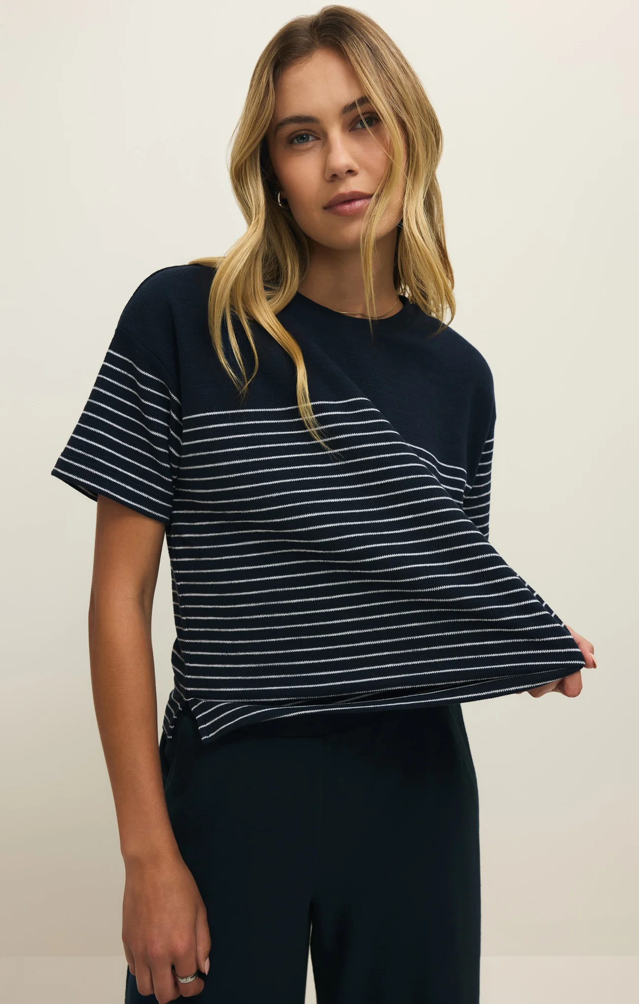 Harbor Textured Knit Stripe Tee - Image 7