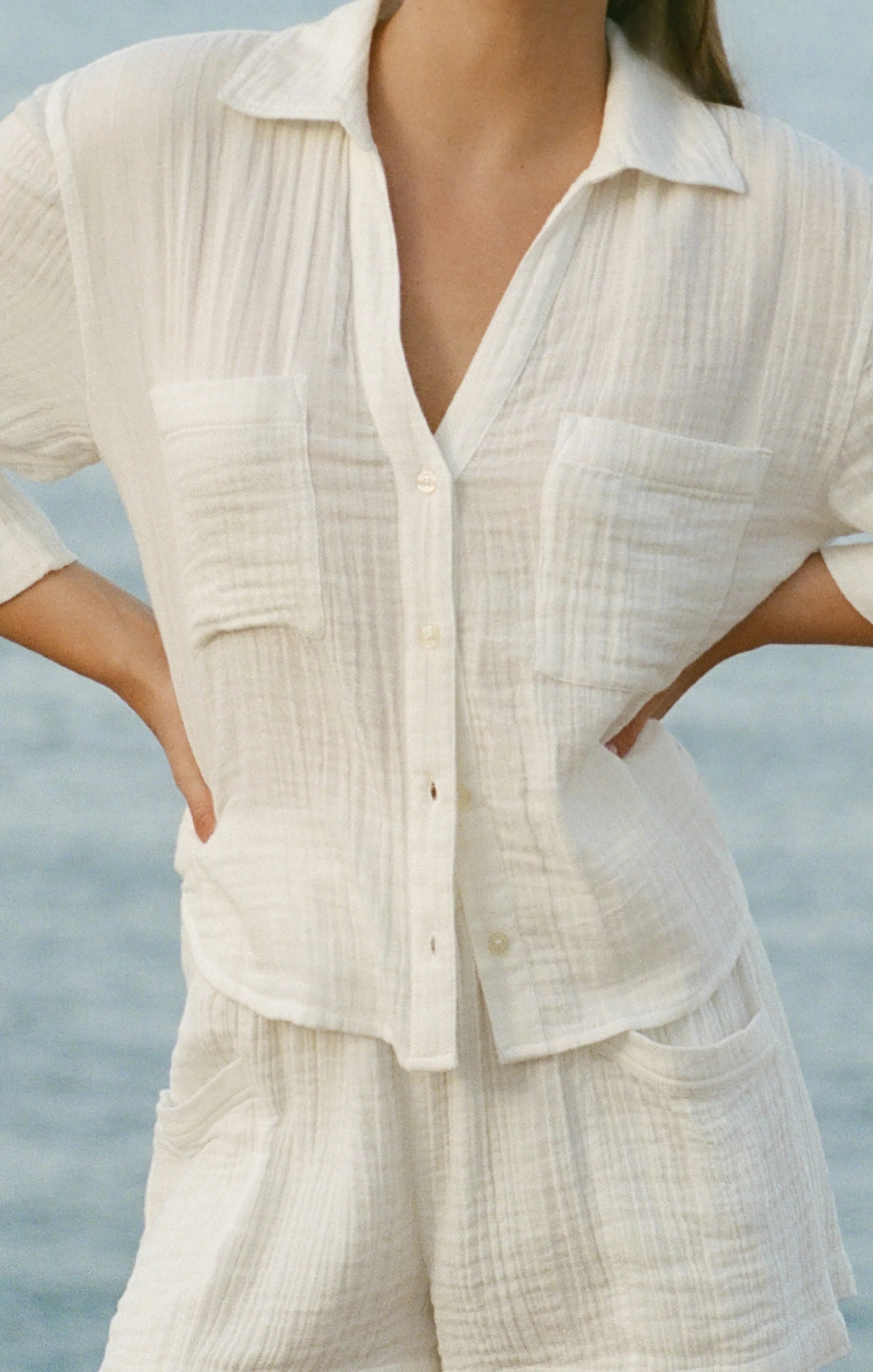 Helena Airy Gauze Button Up - Image 10