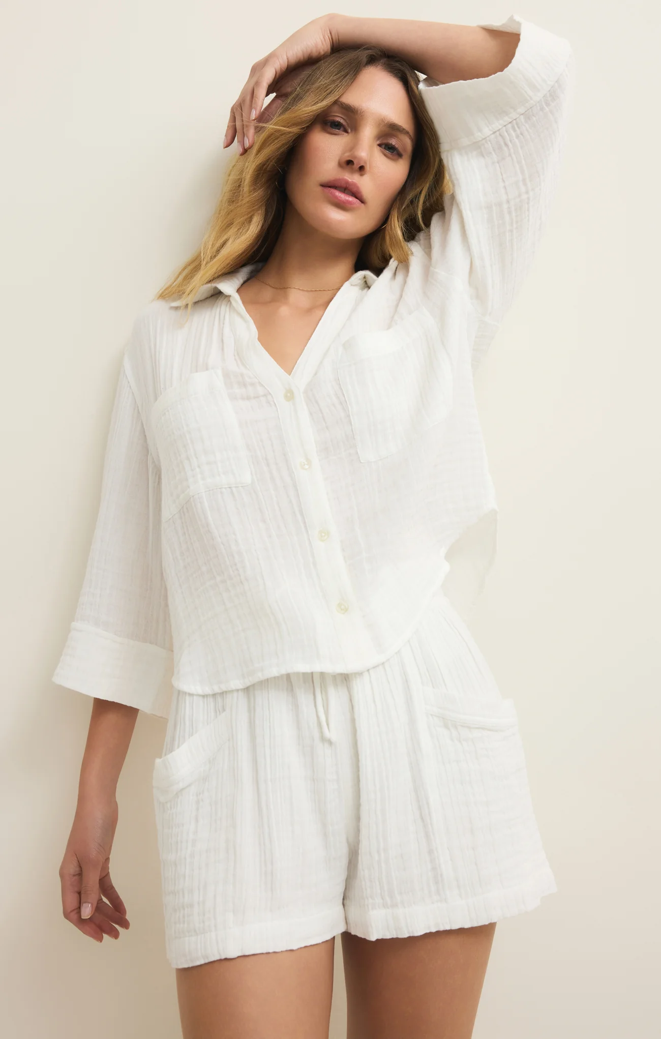 Helena Airy Gauze Button Up - Image 7