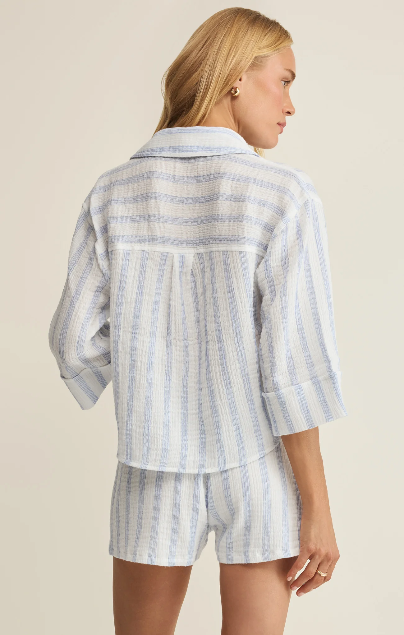 Helena Striped Airy Gauze Button Up - Image 4