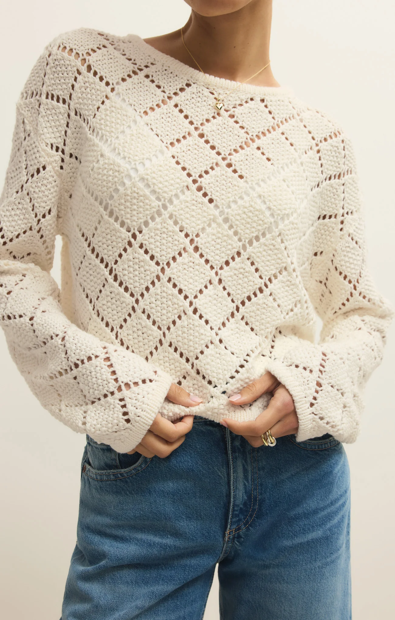 Hullen Diamond Crochet Sweater - Image 3