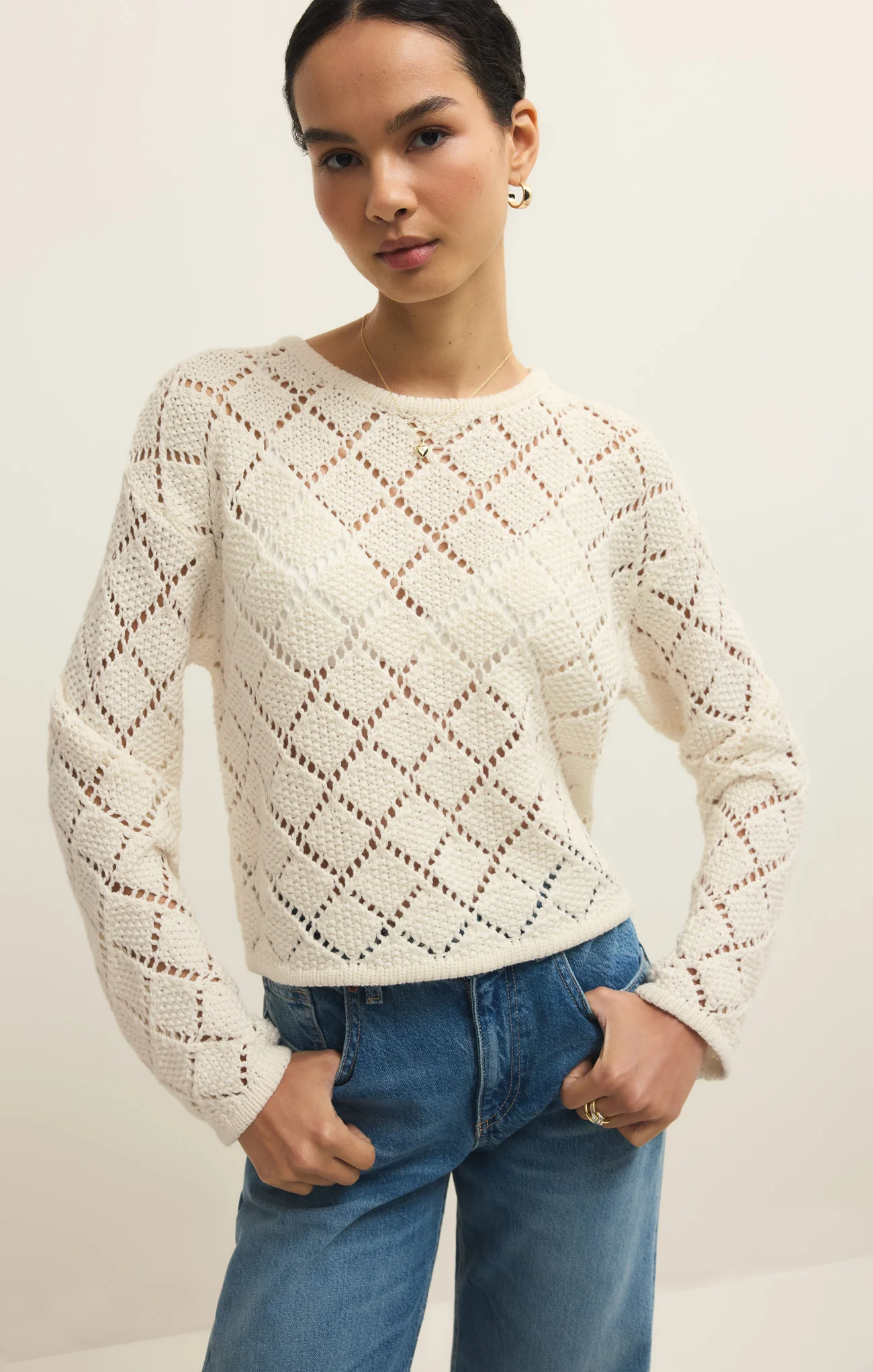 Hullen Diamond Crochet Sweater - Image 9