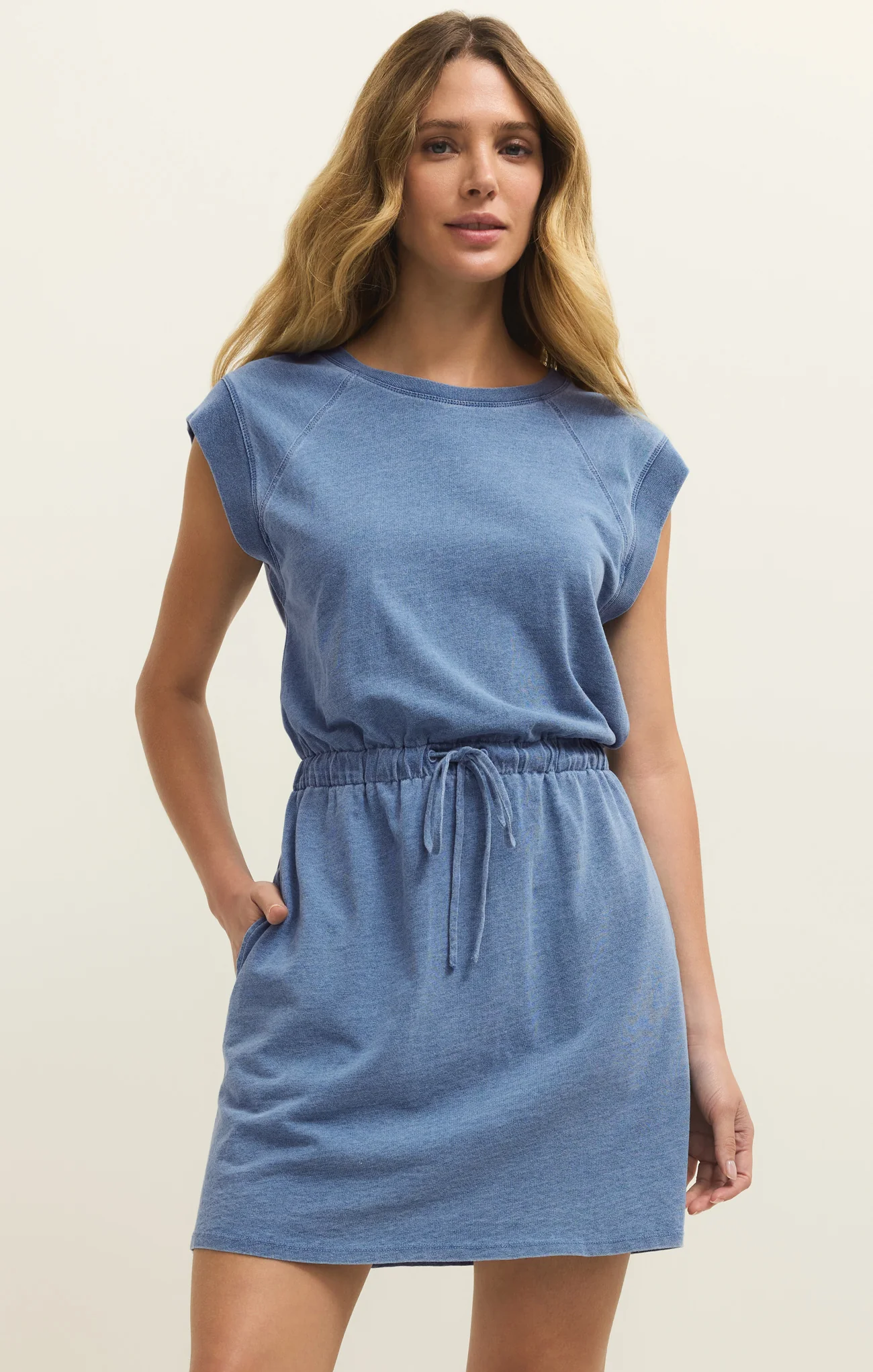Kalani Jersey Denim Mini Dress