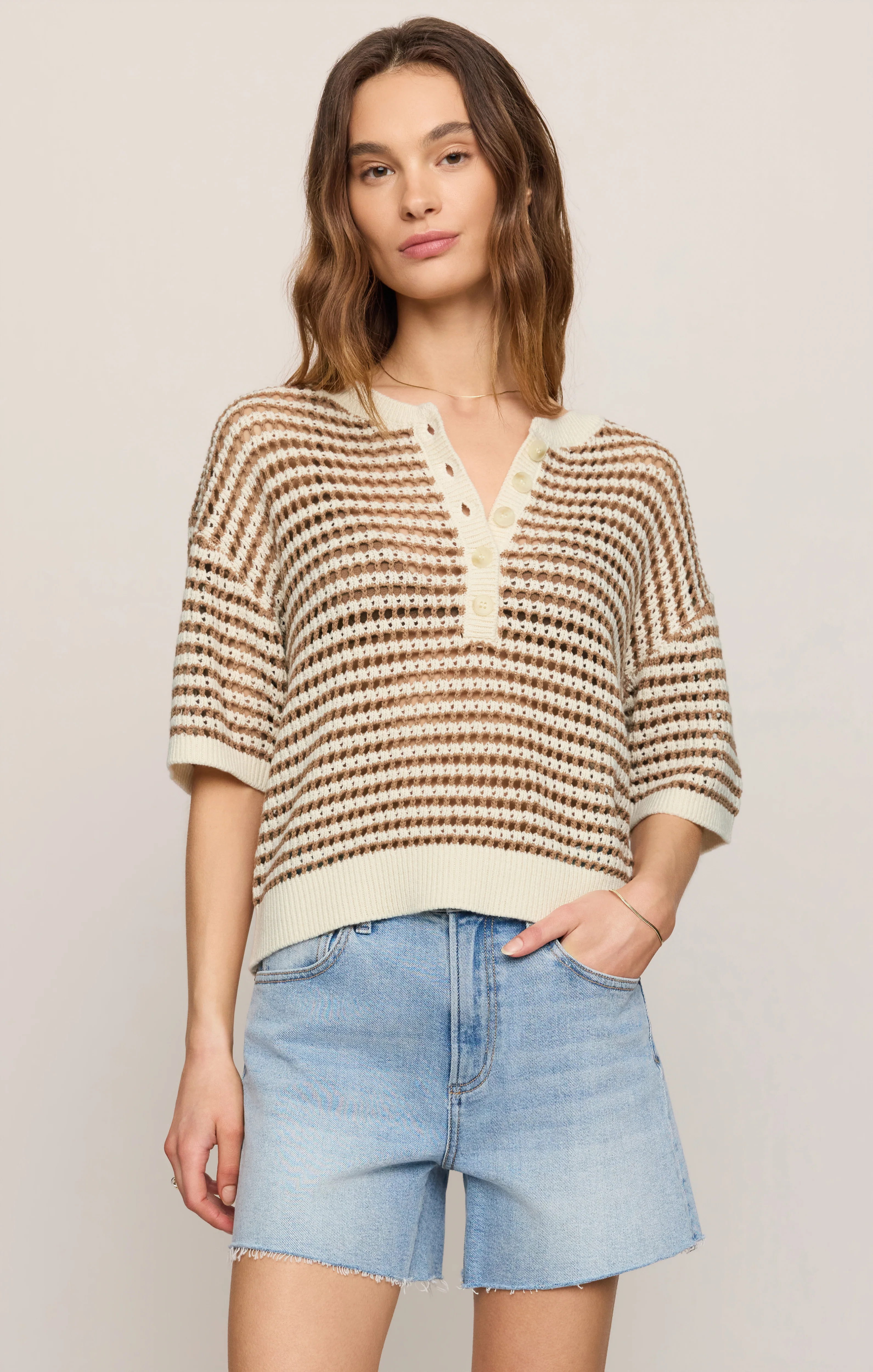 Kylo Striped Crochet Sweater - Image 2