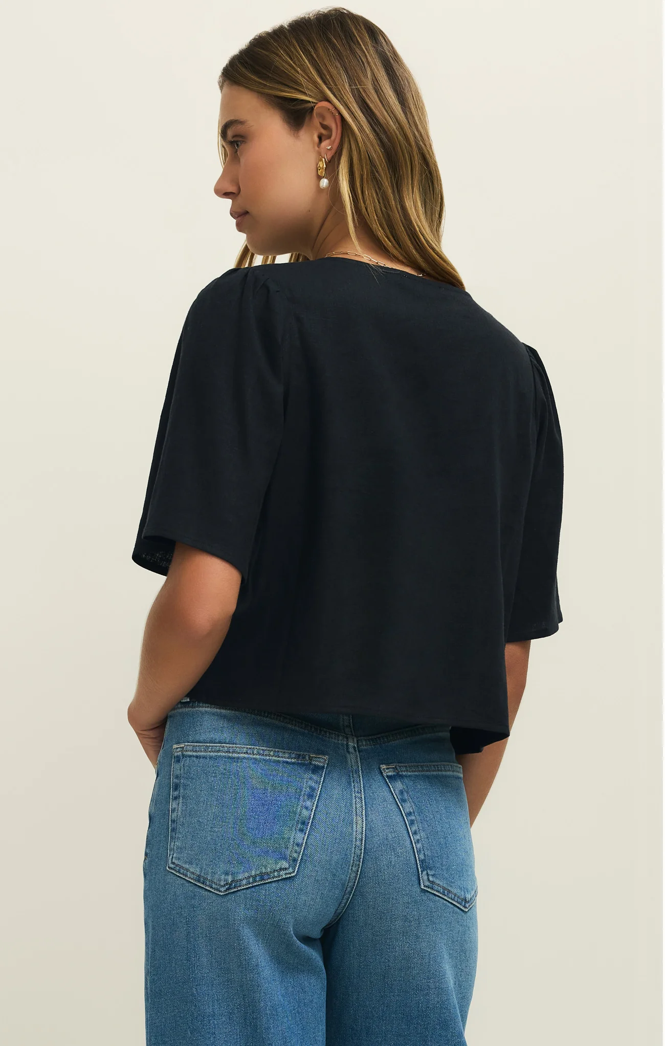 La Belle Linen Cropped Top - Image 9