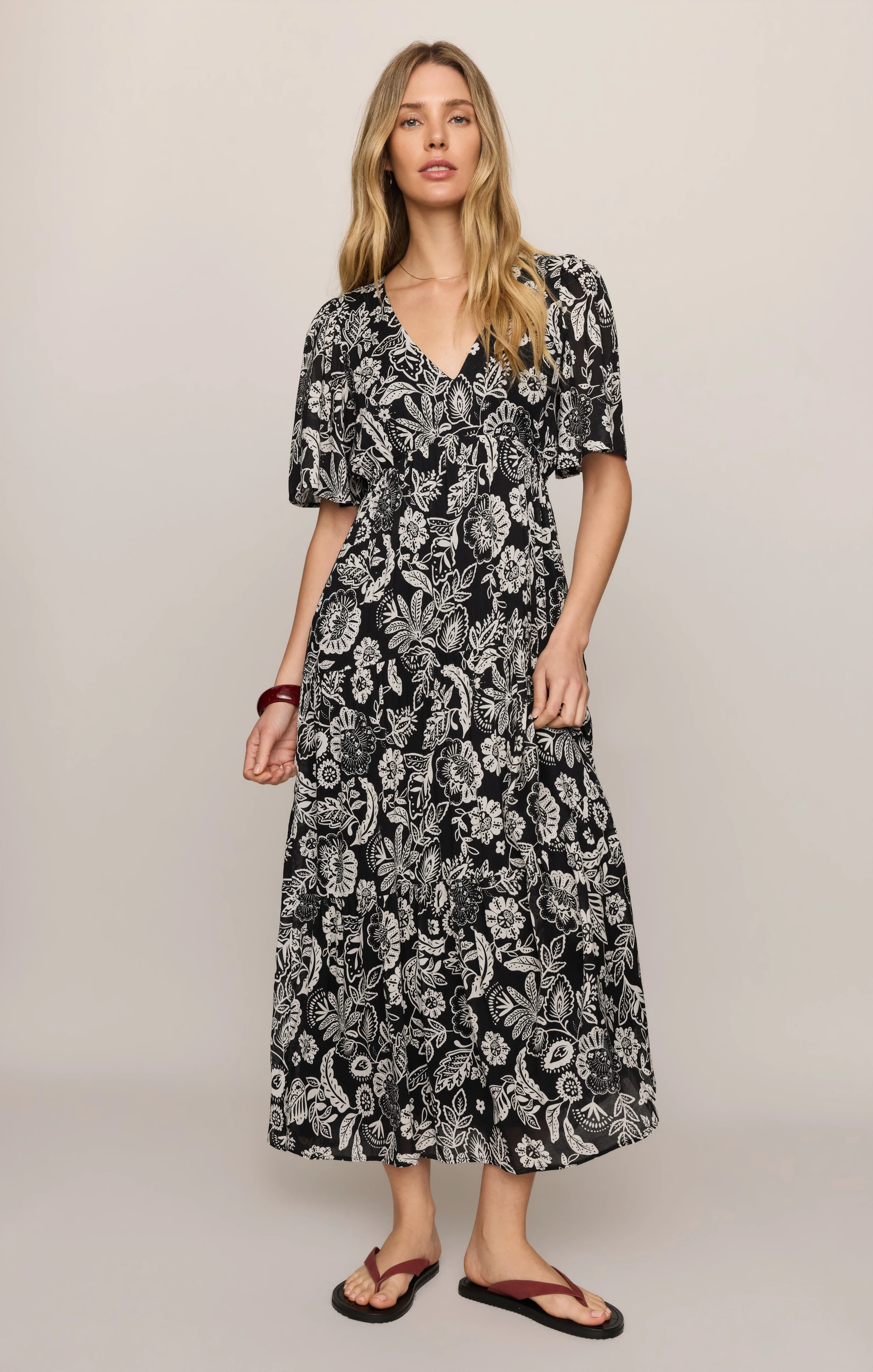 Lacey Floral Midi Dress