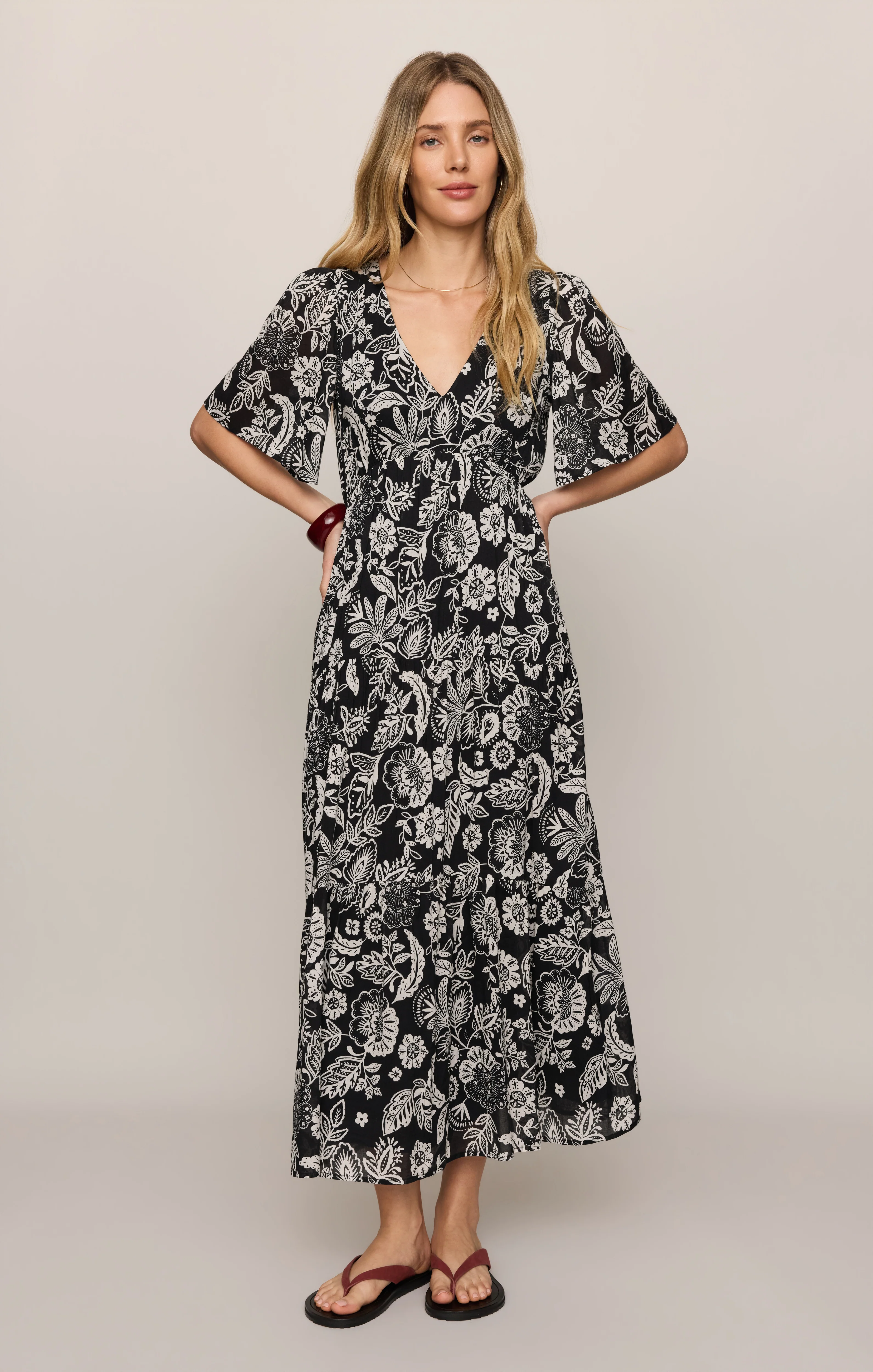 Lacey Floral Midi Dress - Image 3