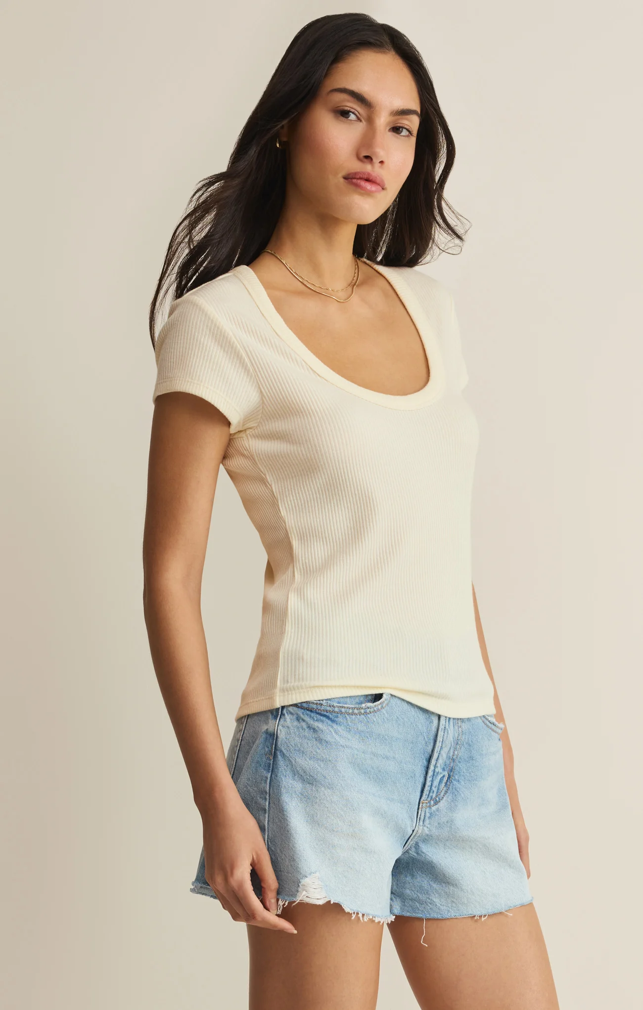 Leisurely Scoop Neck Tee - Image 11