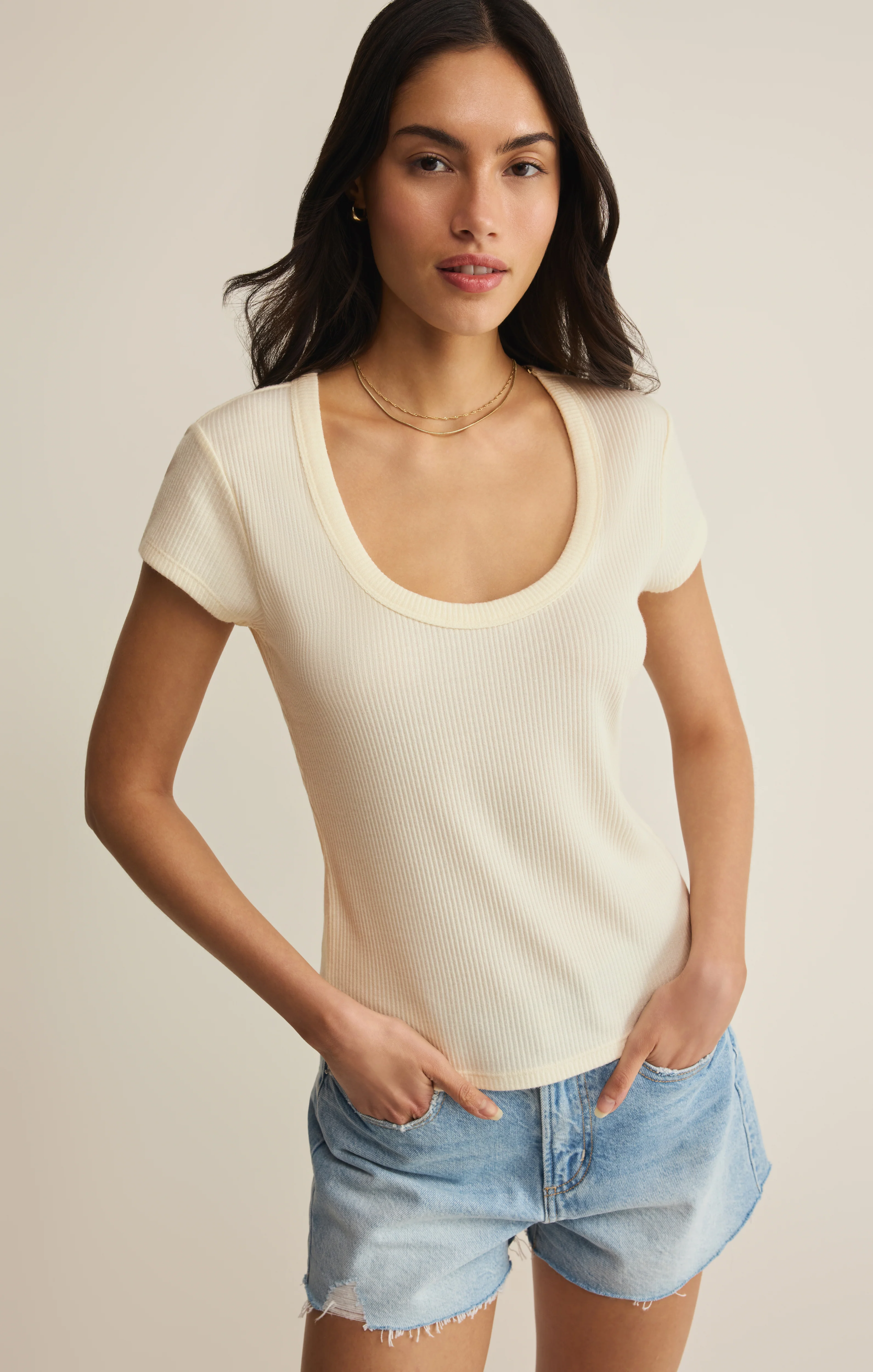 Leisurely Scoop Neck Tee - Image 15