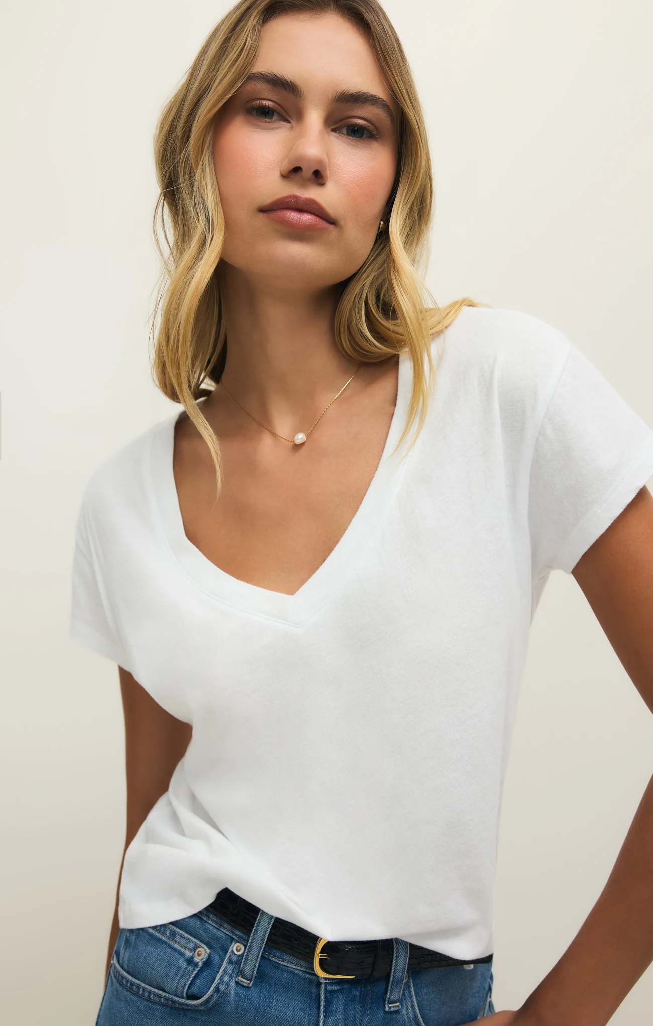 Modern Jersey V-Neck Tee - Image 16