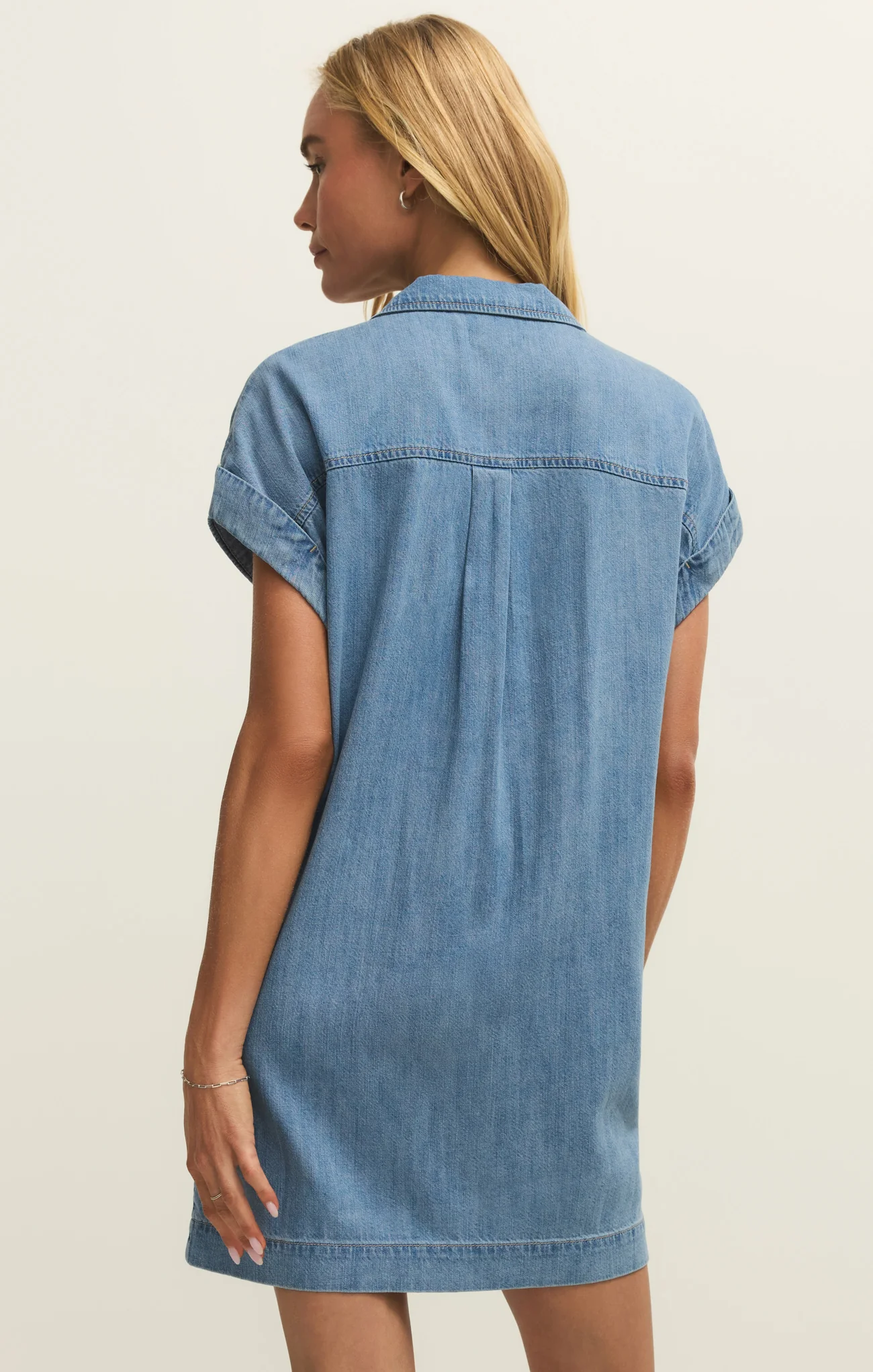 Napa Lightweight Denim Mini Dress - Image 3