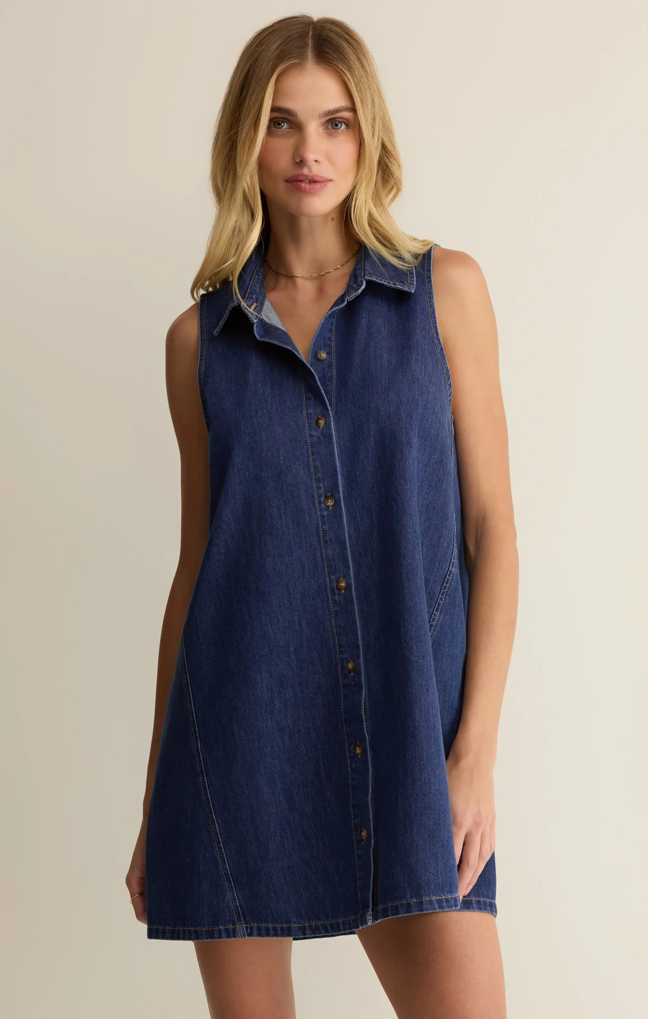 New Light Denim Mini Dress - Image 2