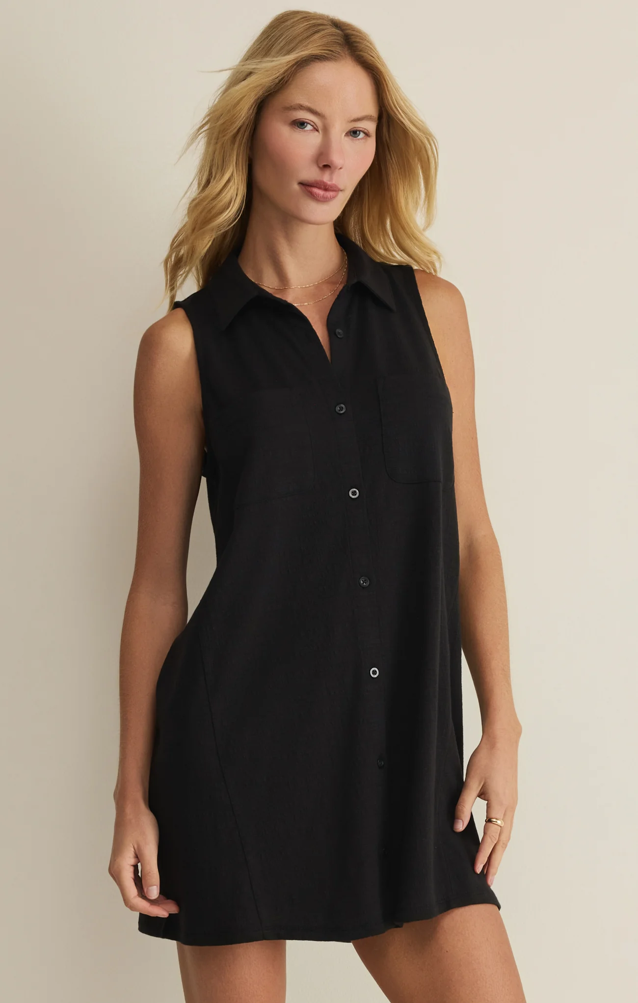 New Light Textured Mini Dress - Image 7