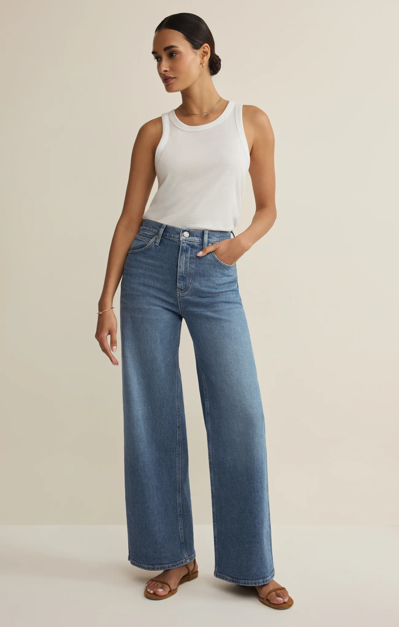 Nova High Rise Wide Leg Denim Pant - Image 10