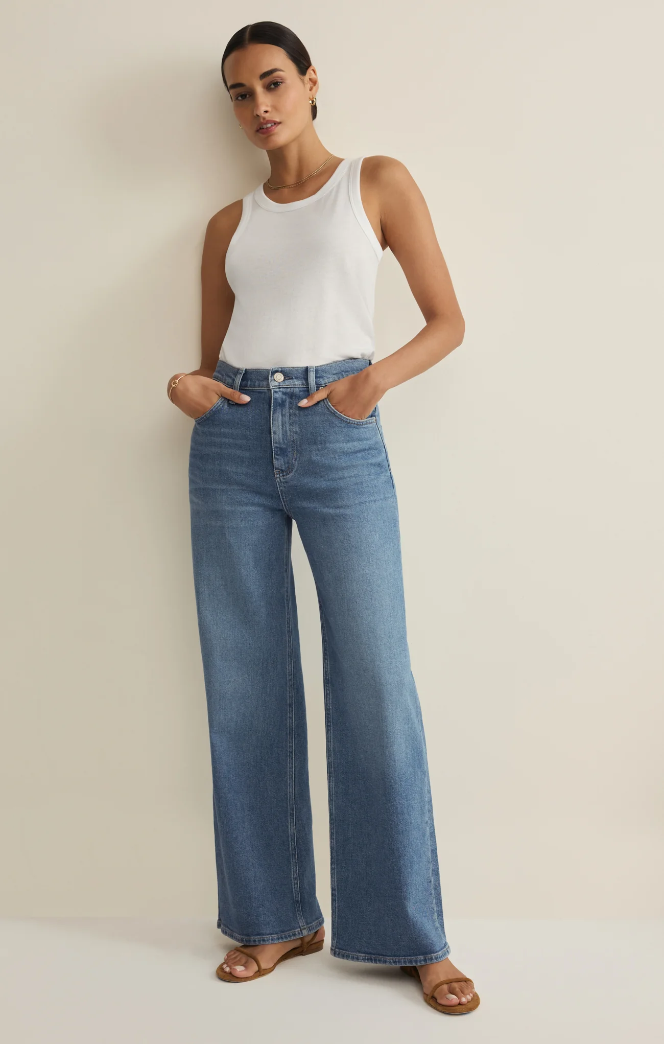 Nova High Rise Wide Leg Denim Pant - Image 4