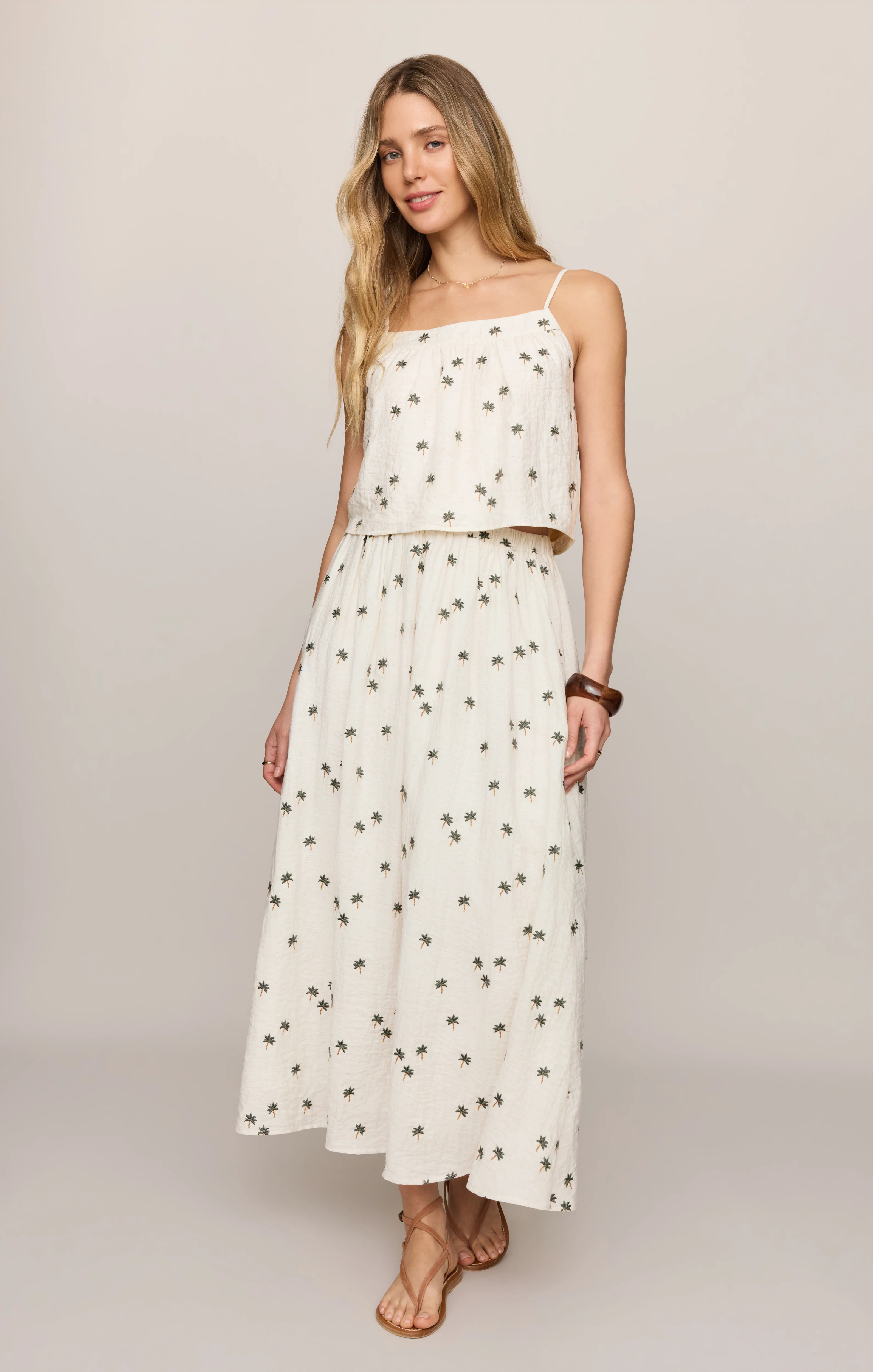 Palm Linen Midi Skirt - Image 4
