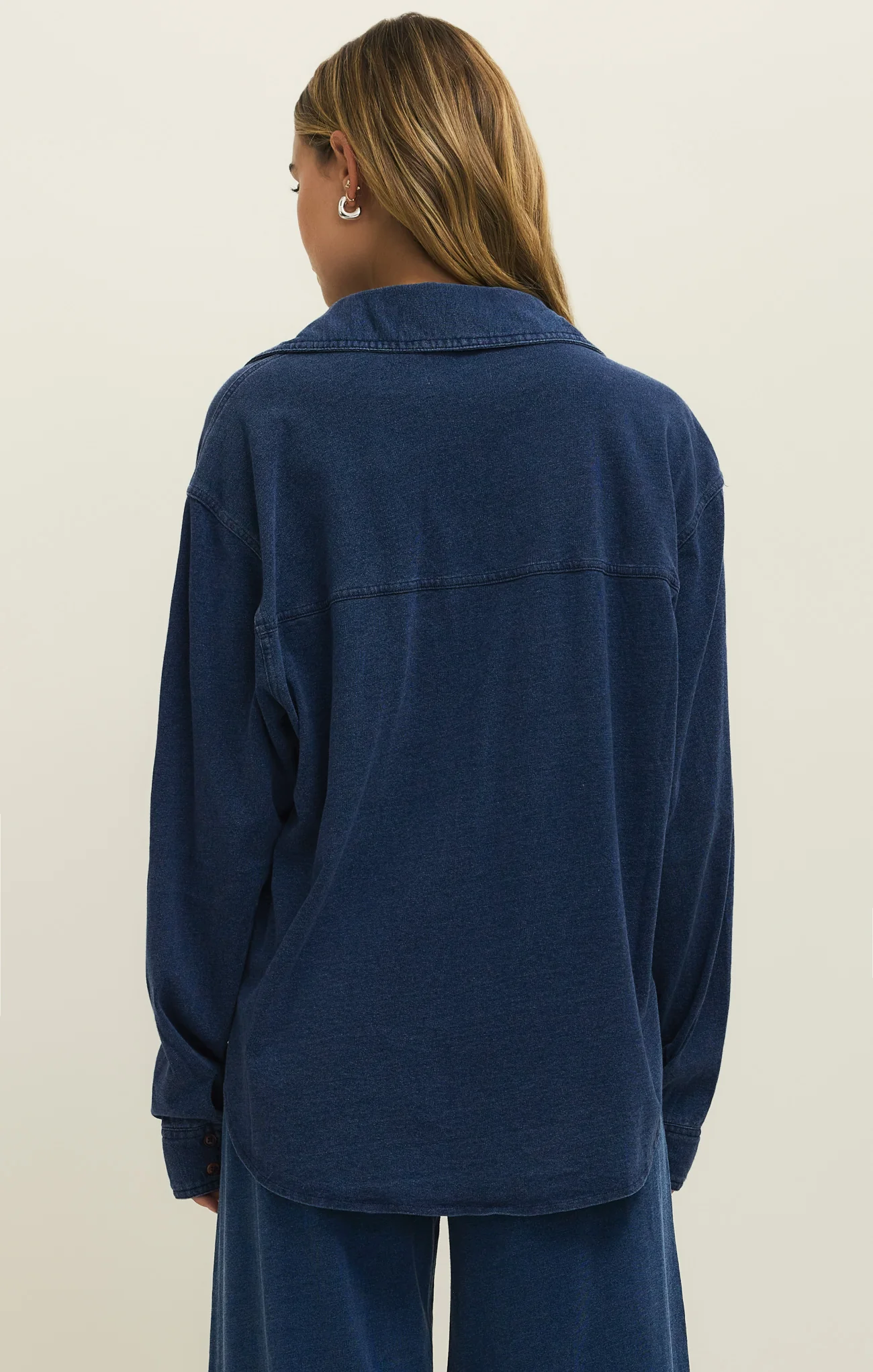 Reese Jersey Denim Button Up - Image 14