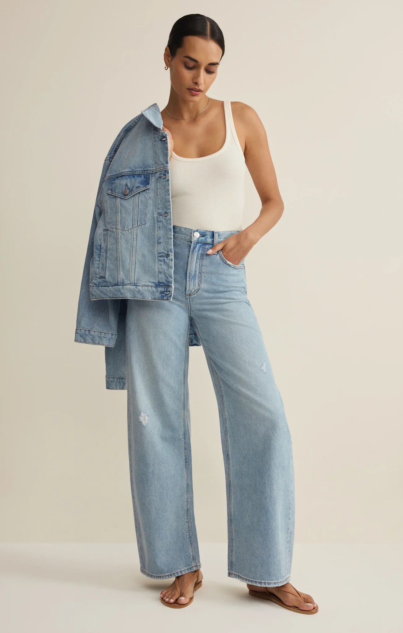 Remi High Rise Denim Bowed Pant - Image 7