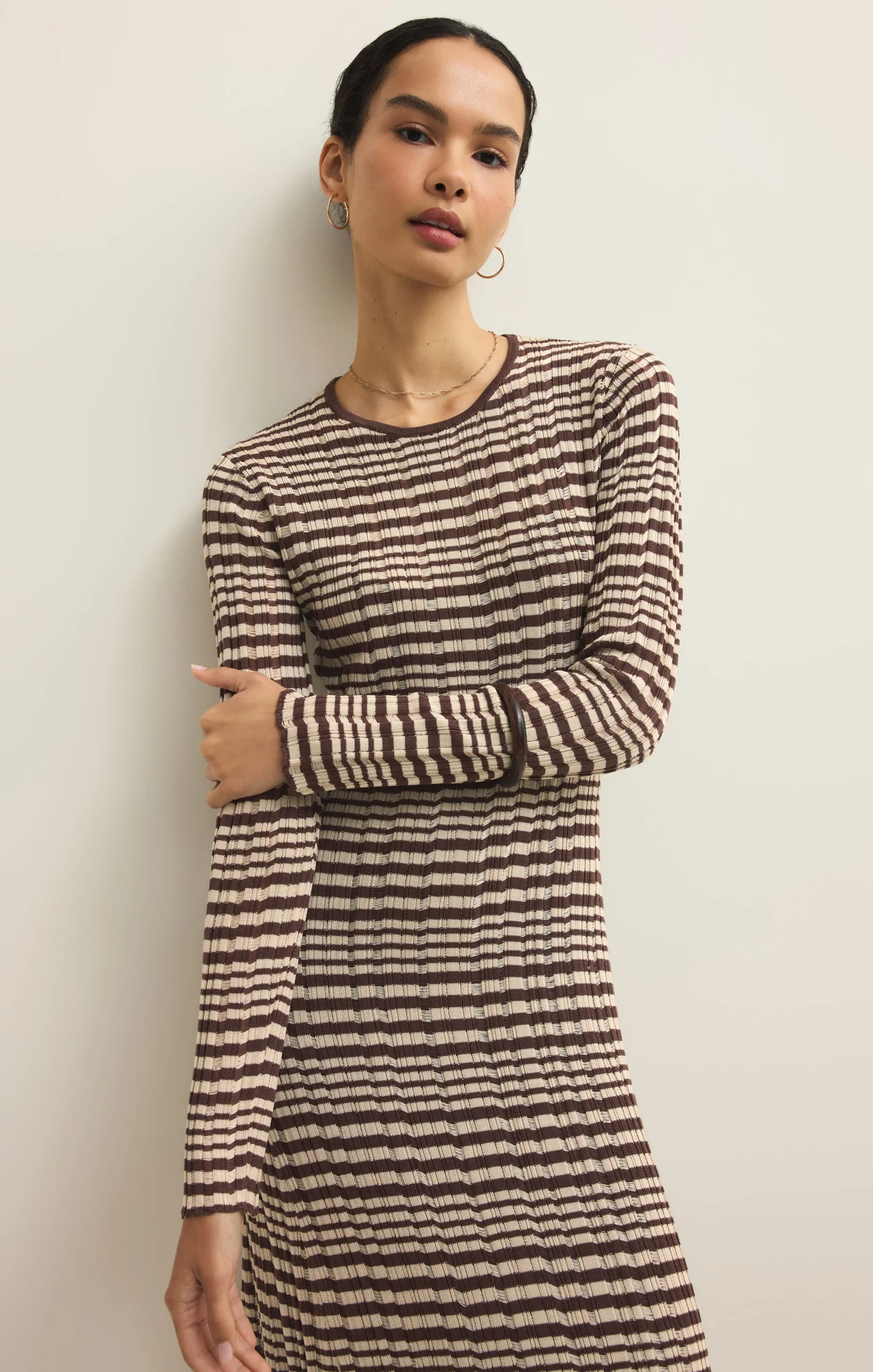 Rosetta Striped Rib Midi Dress - Image 10